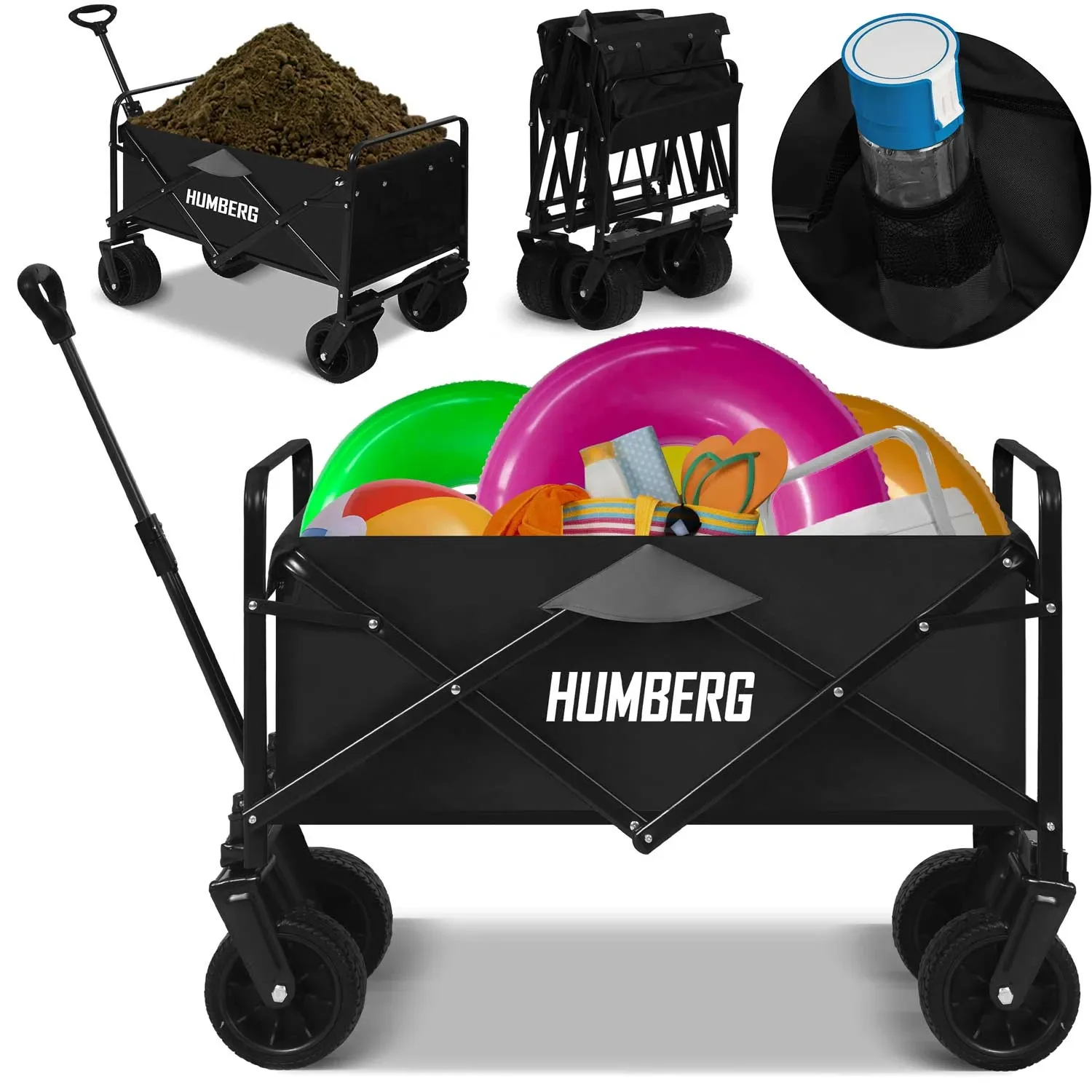 Sulankstomas transportavimo vežimėlis 100l Humberg HM-512 - nuotrauka 1