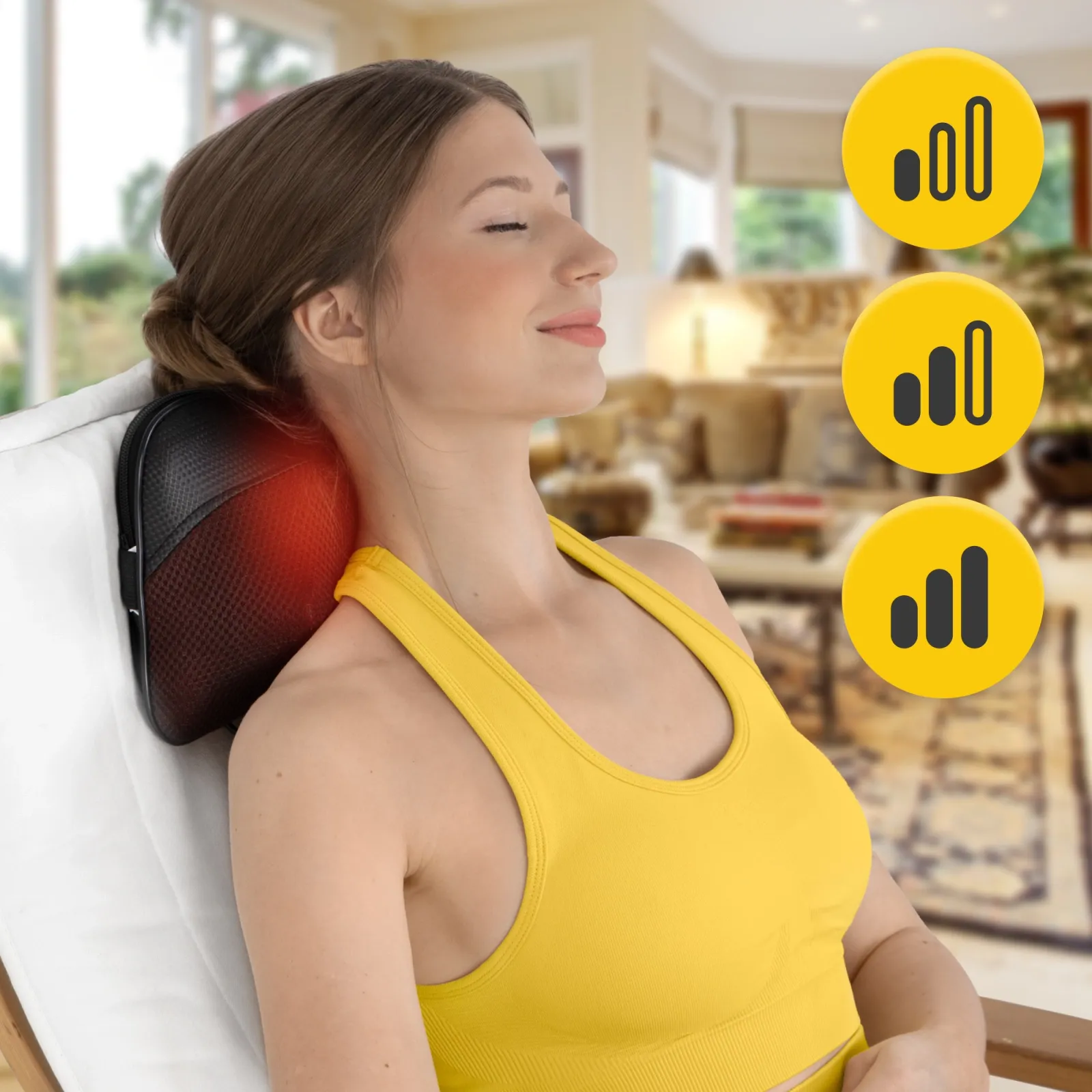 SHIATSU ULTRA+ masažinė pagalvėlė ruda