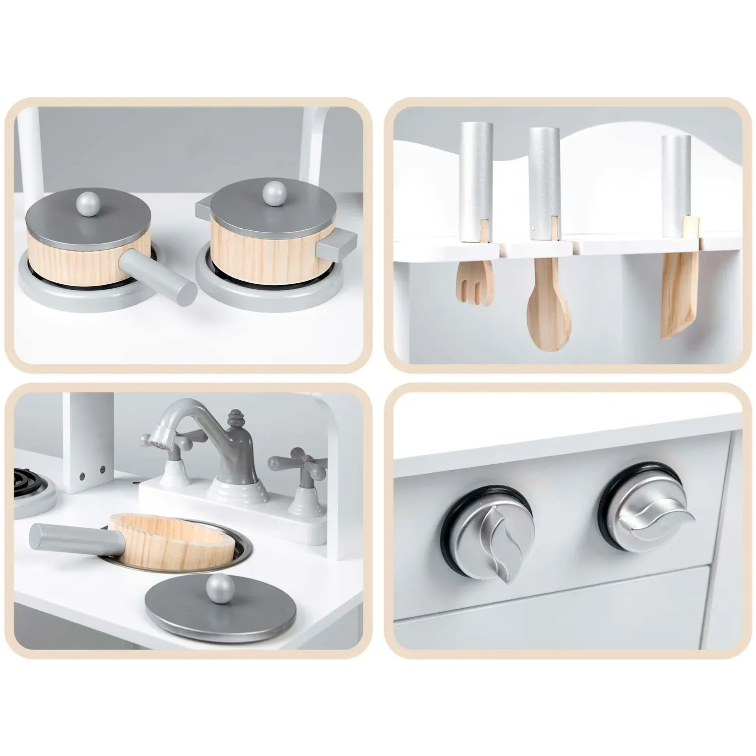 Medinė virtuvė vaikams 60 x 30 x 85 cm - nuotrauka 1