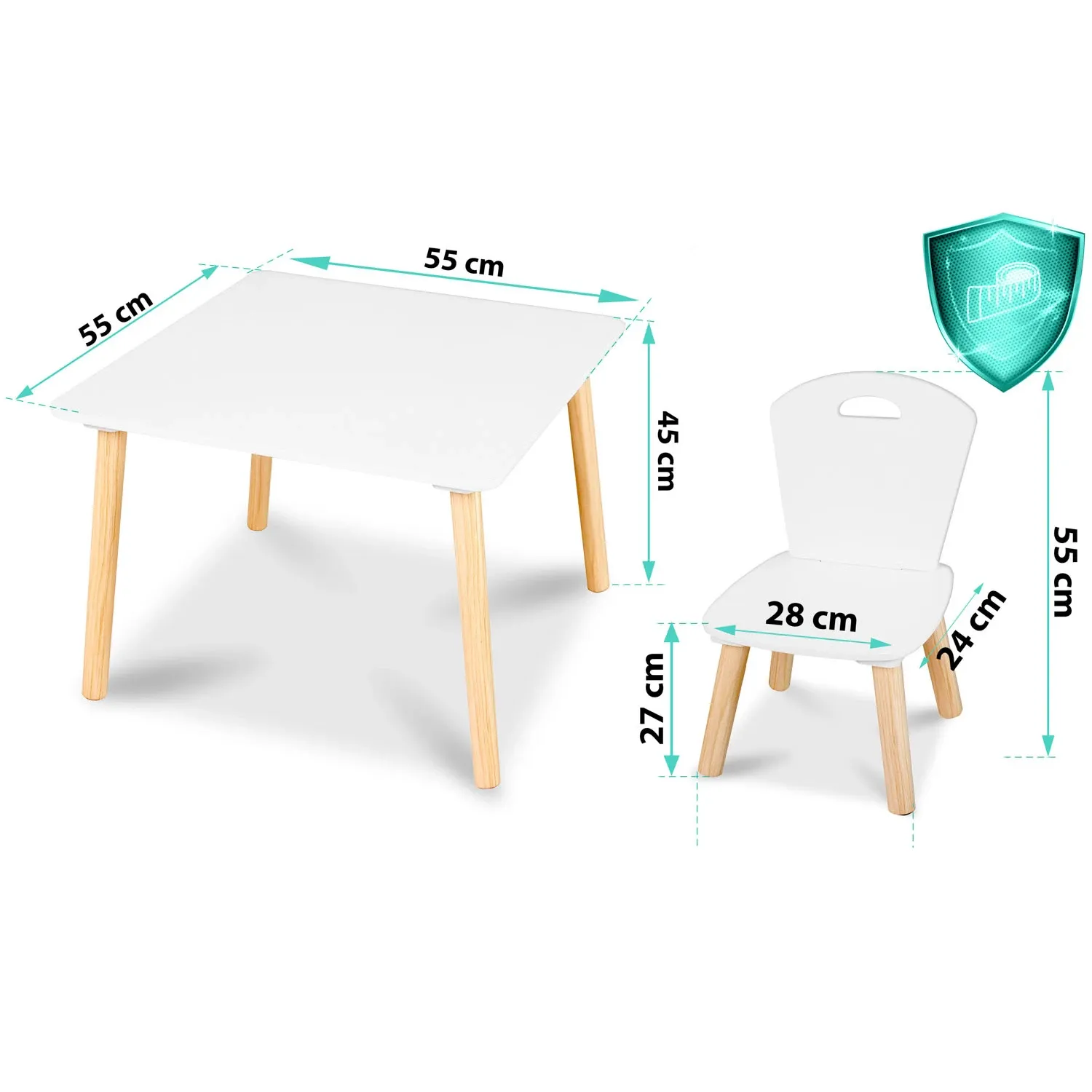 Ricokids RC-848 vaikiškas stalas su dviem kėdėmis - nuotrauka 1