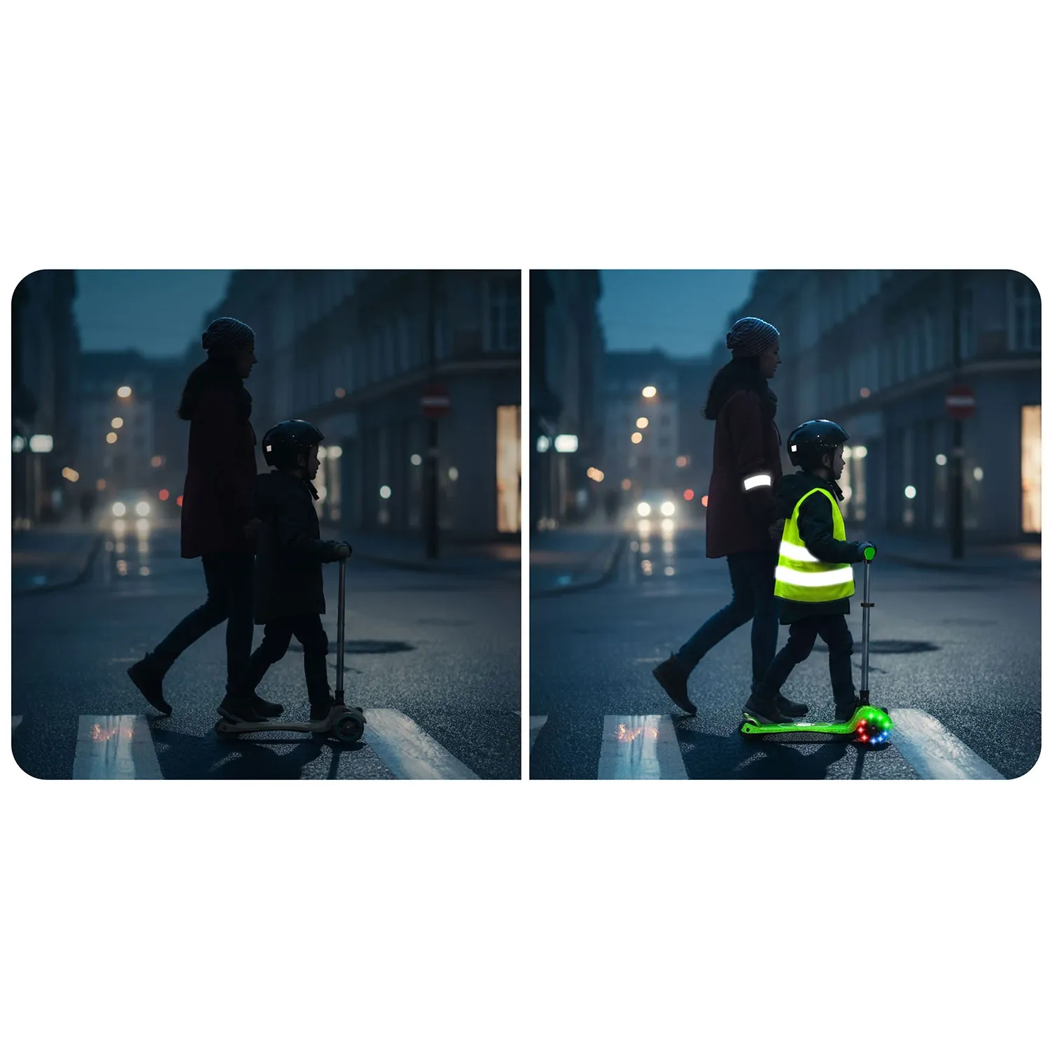 „Ricokids Jelly“ triratis balansinis paspirtukas vaikams, šviečiantis tamsoje – žalias - nuotrauka 1