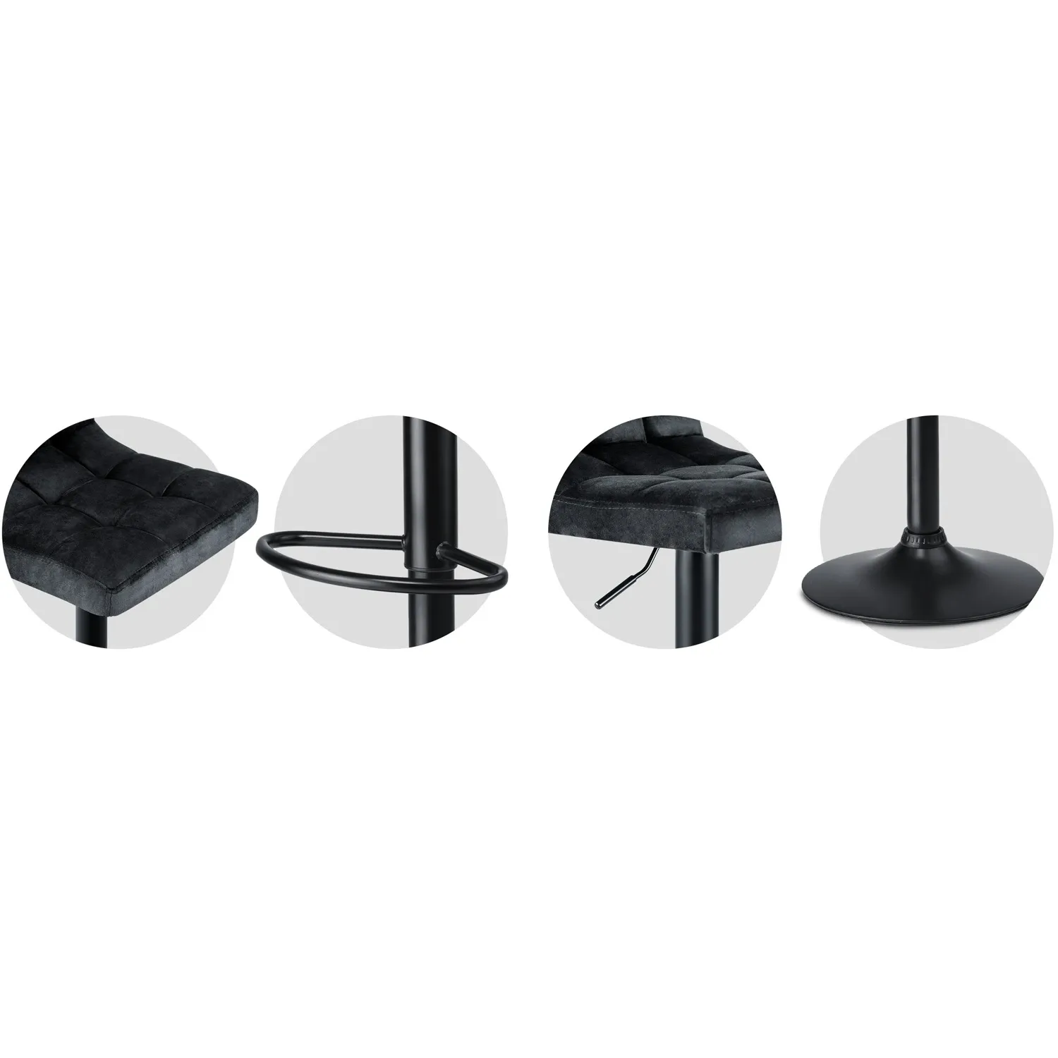 Monro baro kėdė su atlošu, juoda - nuotrauka 1