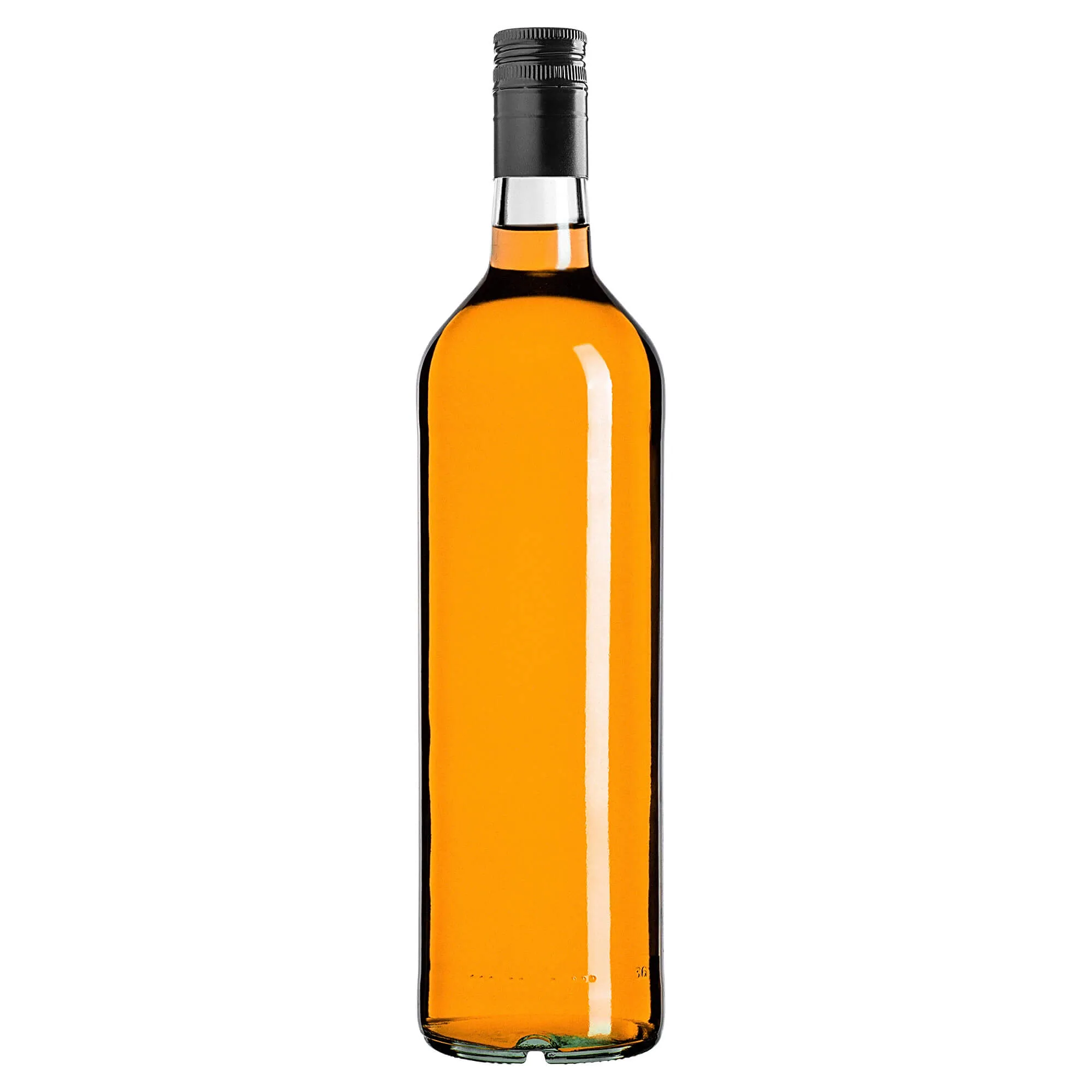 Monopol stikliniai buteliai 1000 ml su ilgu juodu dangteliu, 40 vnt.