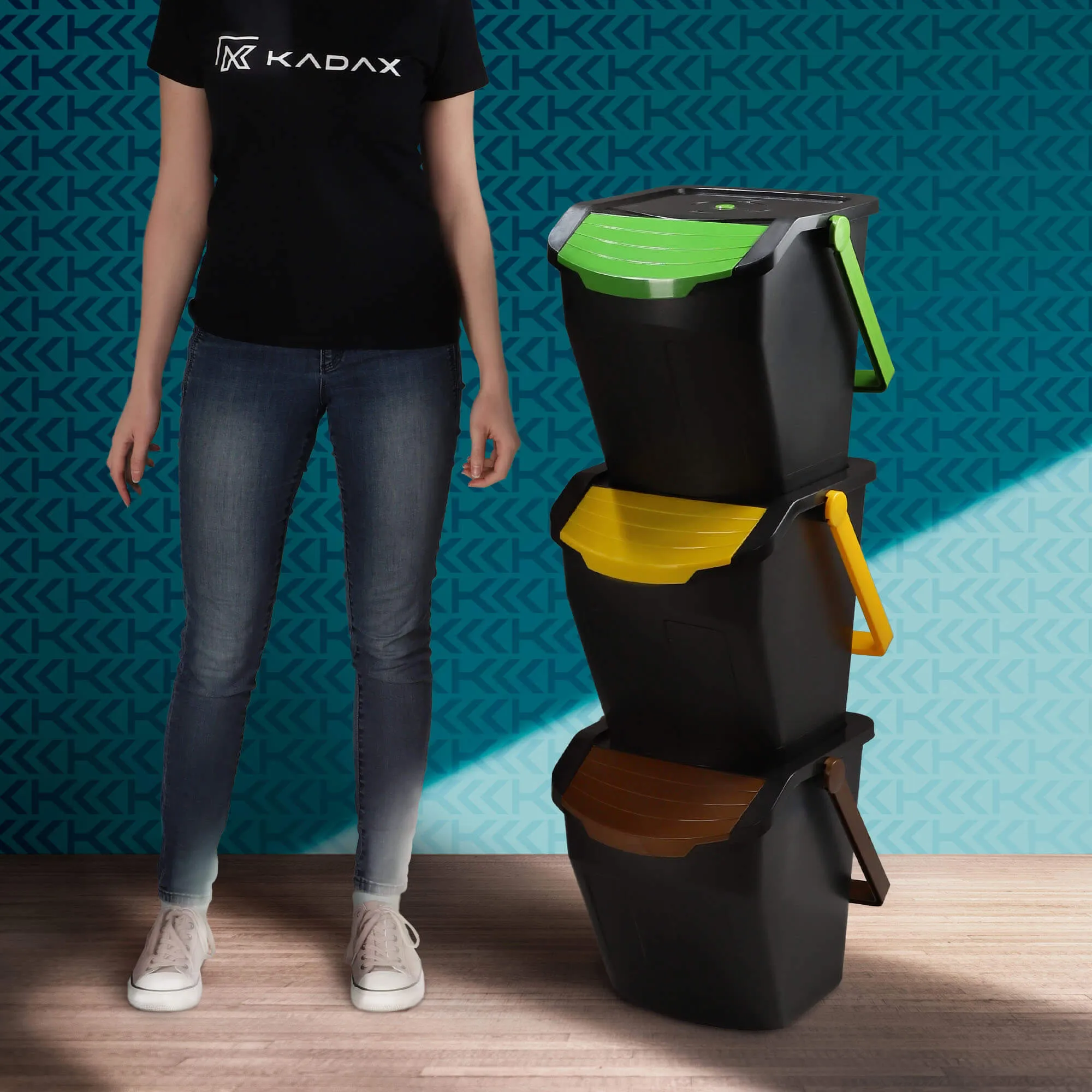 Loras 25 l šiukšliadėžės su rankena, 3 vnt.