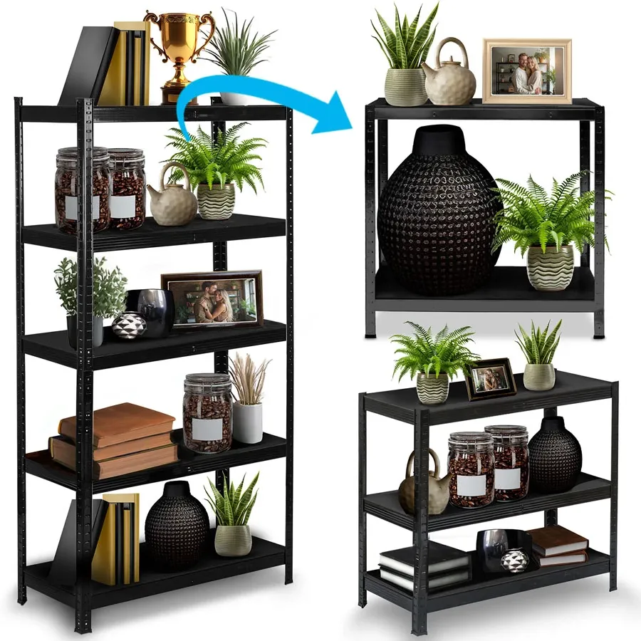 Metalinė daiktų laikymo lentyna 180 x 90 x 40 cm Humberg HR-851 juoda - nuotrauka 1