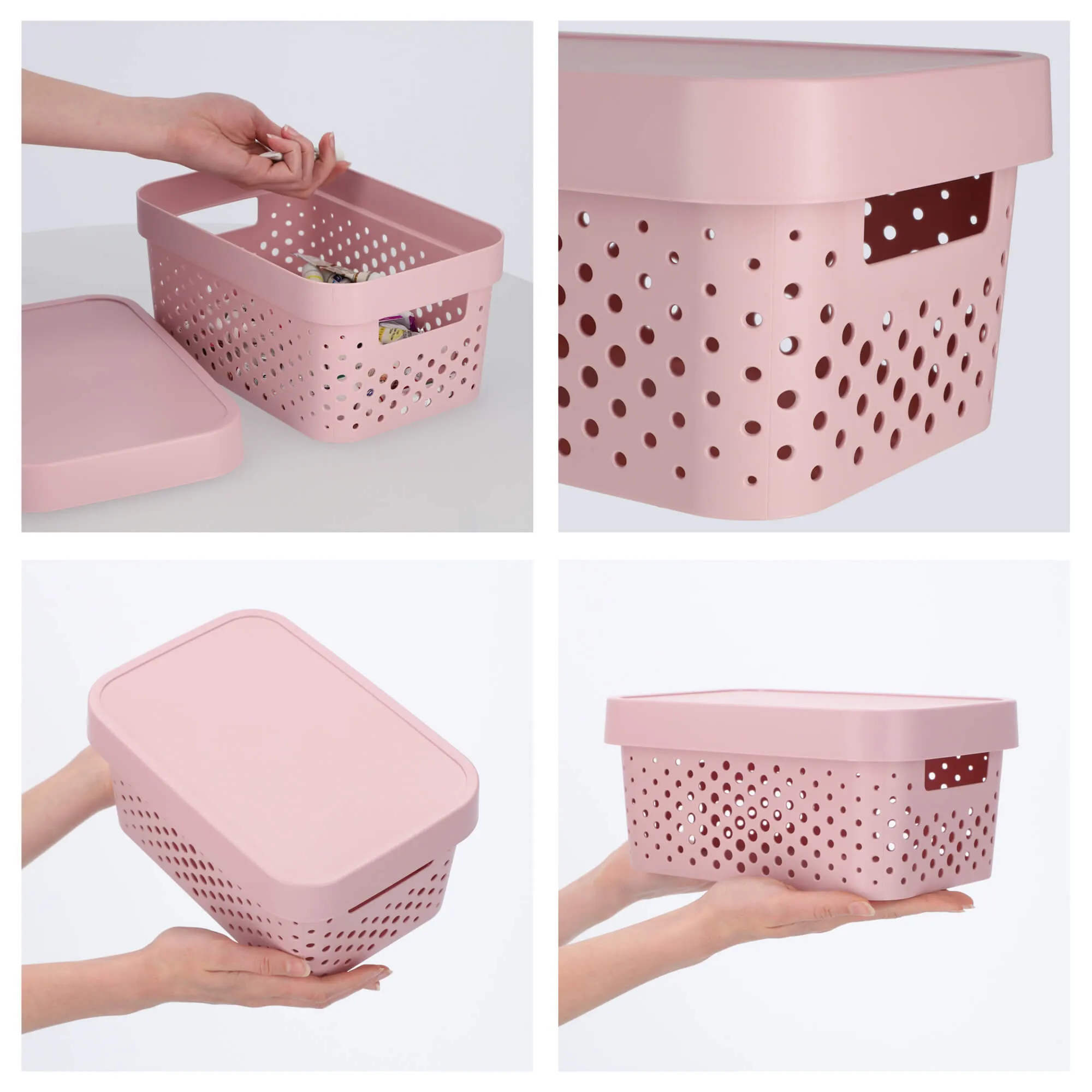 „Infinity Curver“ 4,5 l ažūrinis indas su dangteliu, rožinis