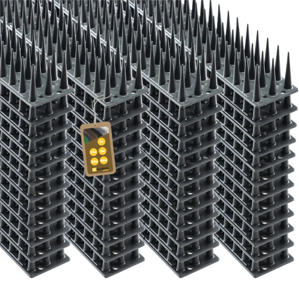 „Arcas“ plastikiniai paukščių apsaugos smaigai, antracito spalvos, 48 vnt.