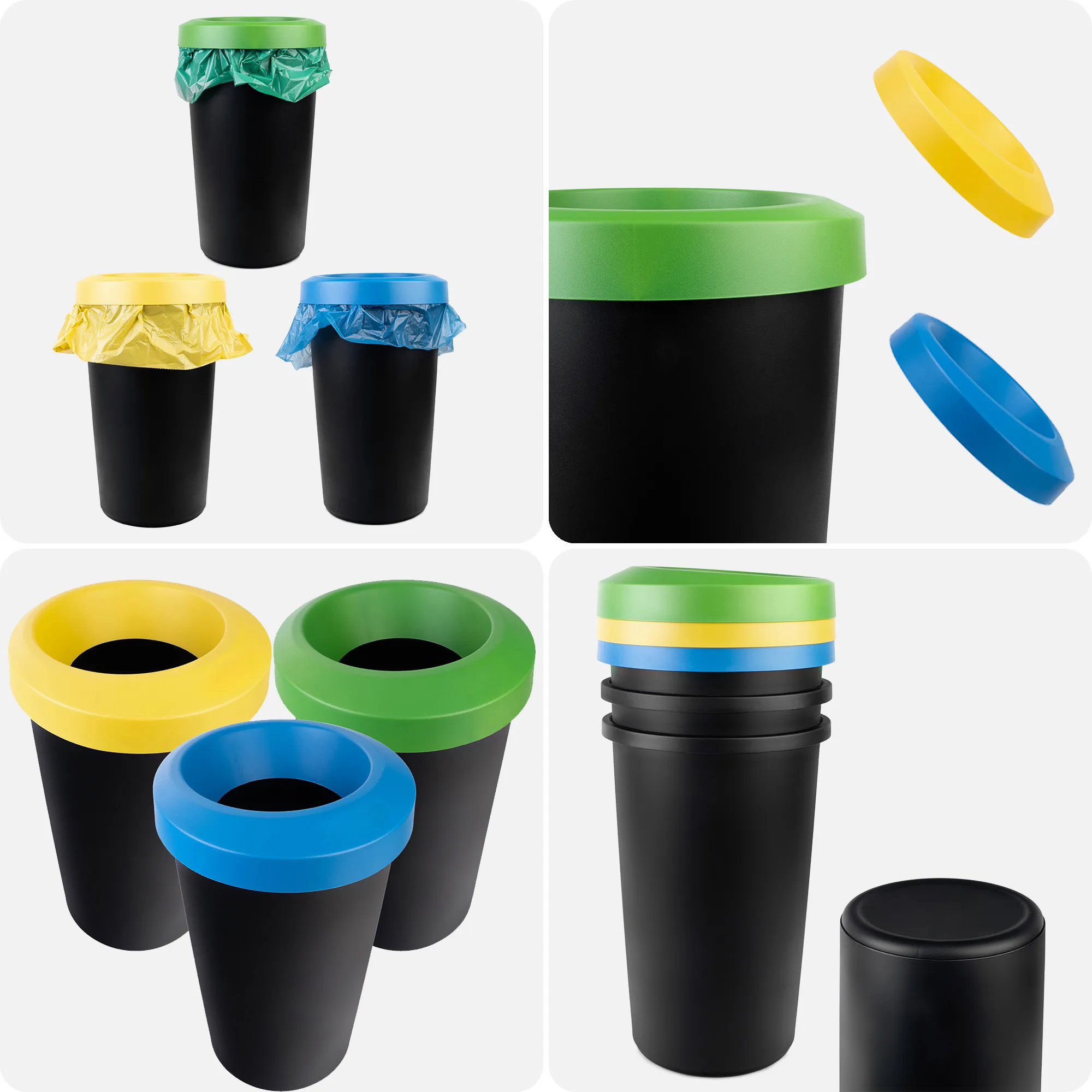 Givry šiukšliadėžė 3 x 25 l, juoda