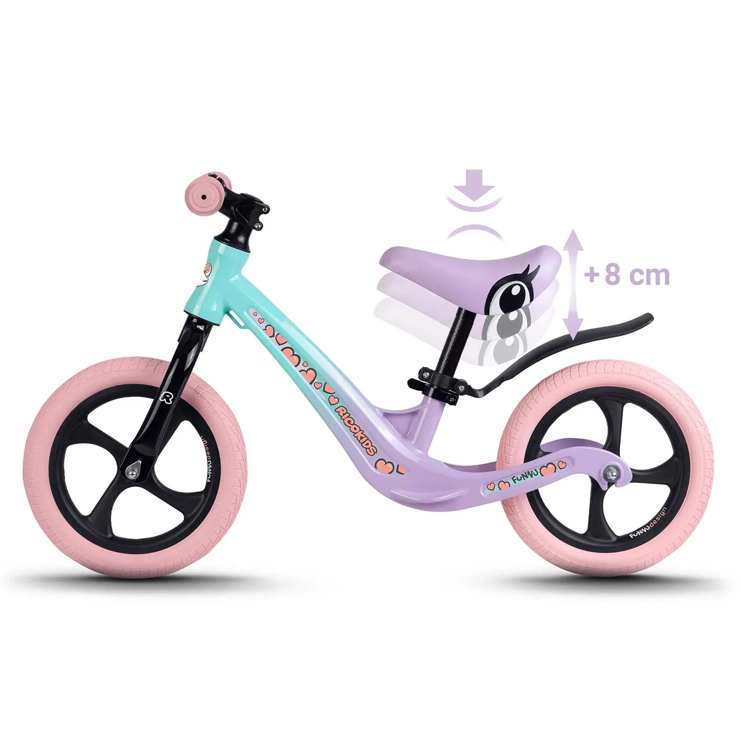 Ricokids FUNNU balansinis dviratis vaikams - nuotrauka 1