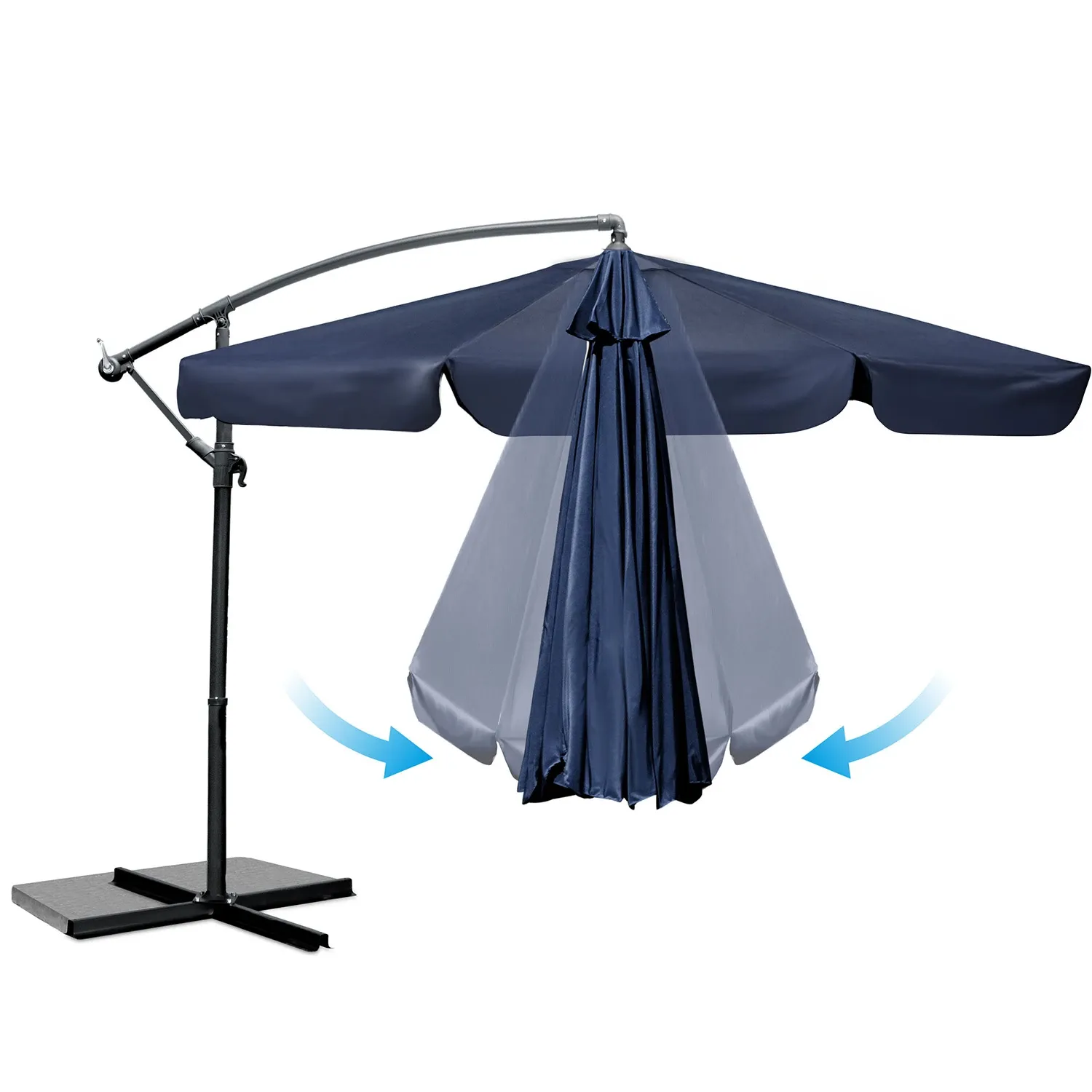 Sulankstomas sodo skėtis, 6 dalių, 350 cm, su uždanga, „Plonos PL-880“ - nuotrauka 1