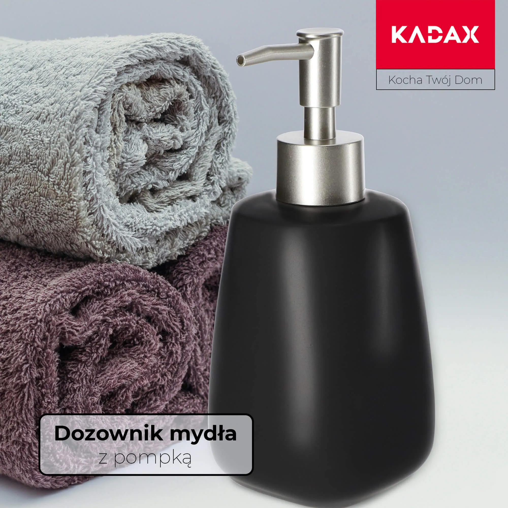 Palmi skysto muilo dozatorius 400 ml, juodas, 2 vnt.