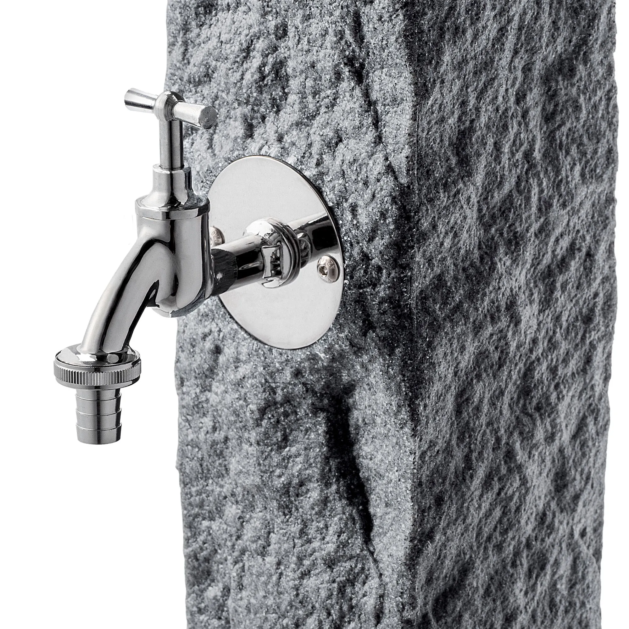 Torres antracito spalvos sodo stulpas su čiaupu