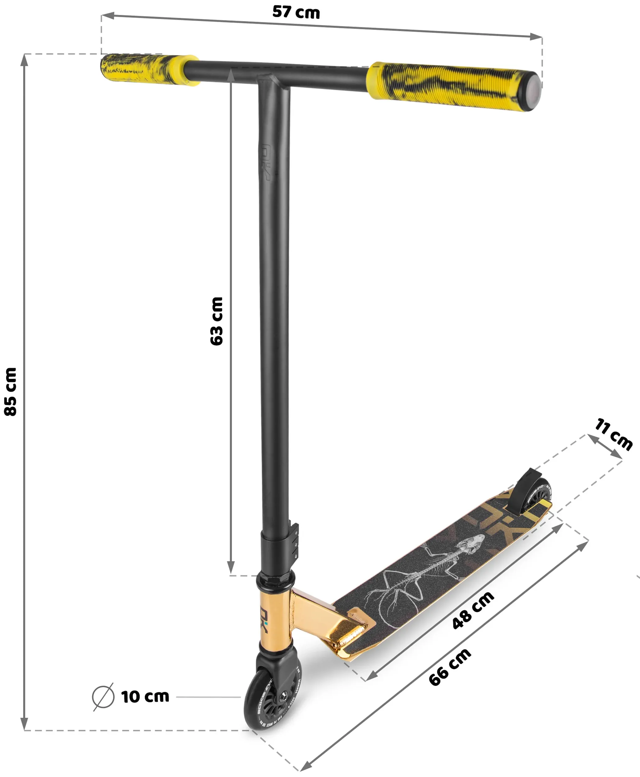 SOKE EVO gatvės auksinis triukų paspirtukas - nuotrauka 1
