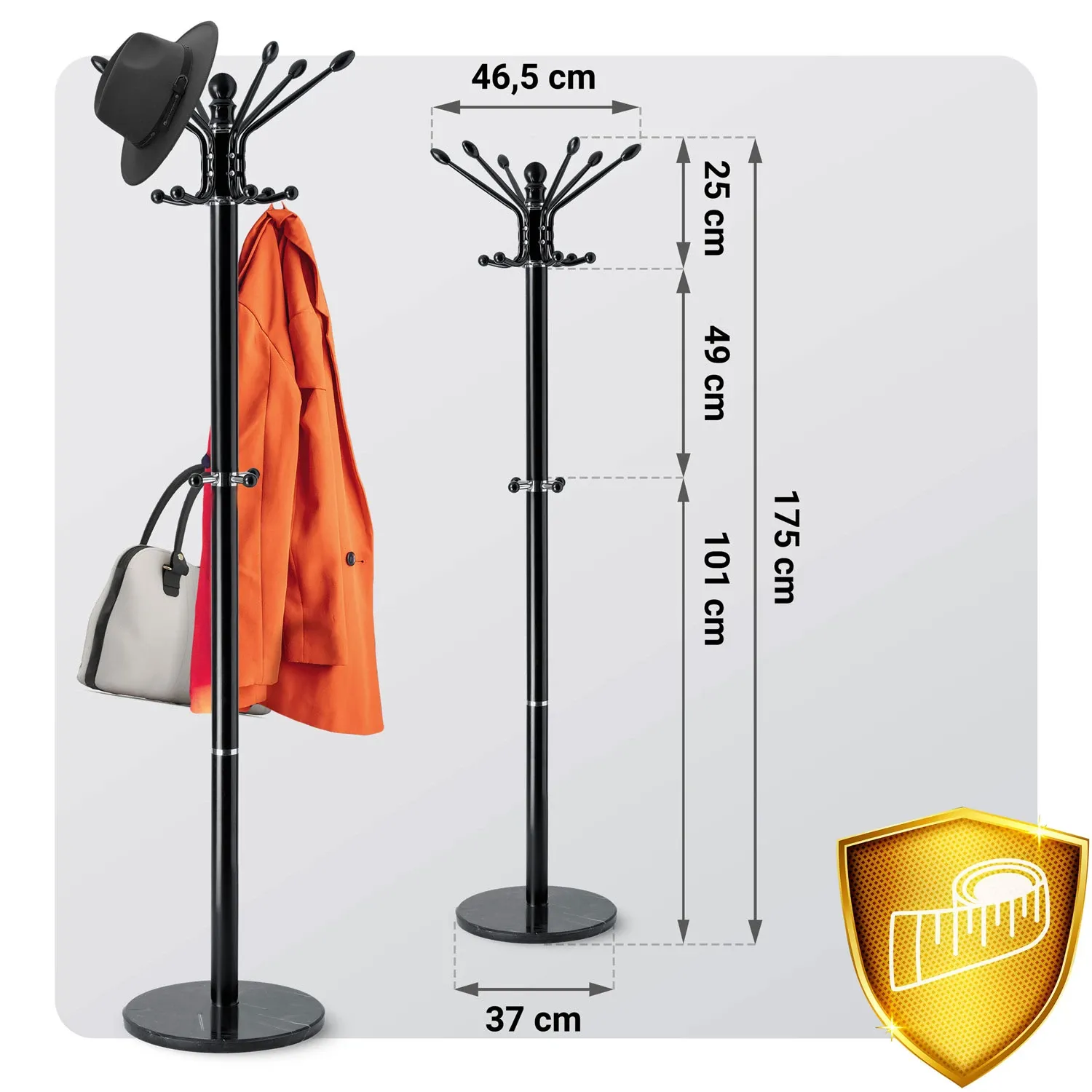 Massido 684300 pastatoma drabužių kabykla su marmuriniu pagrindu - nuotrauka 1