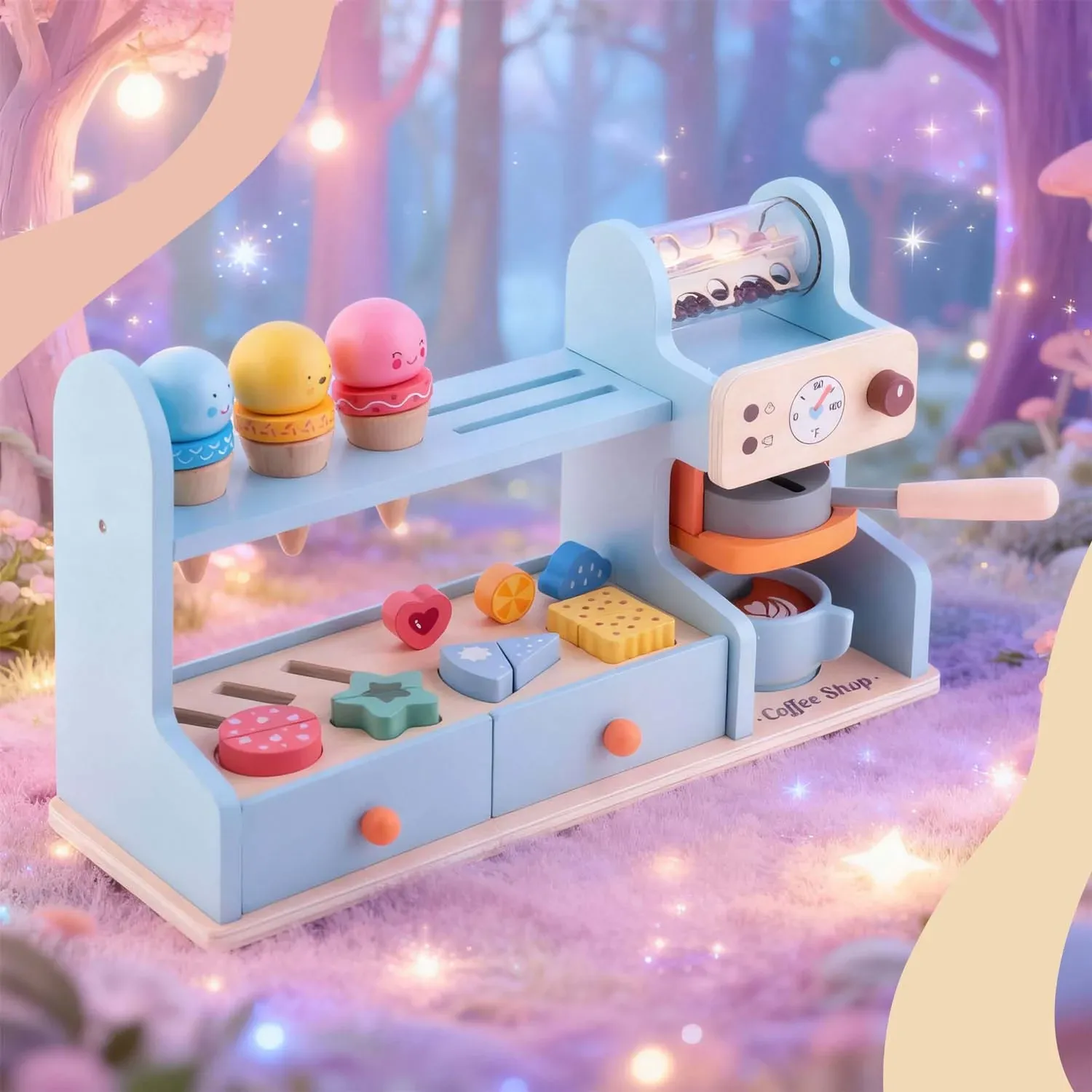 Medinis ledų kavinės žaislas vaikams Nukido NK-880 - nuotrauka 1
