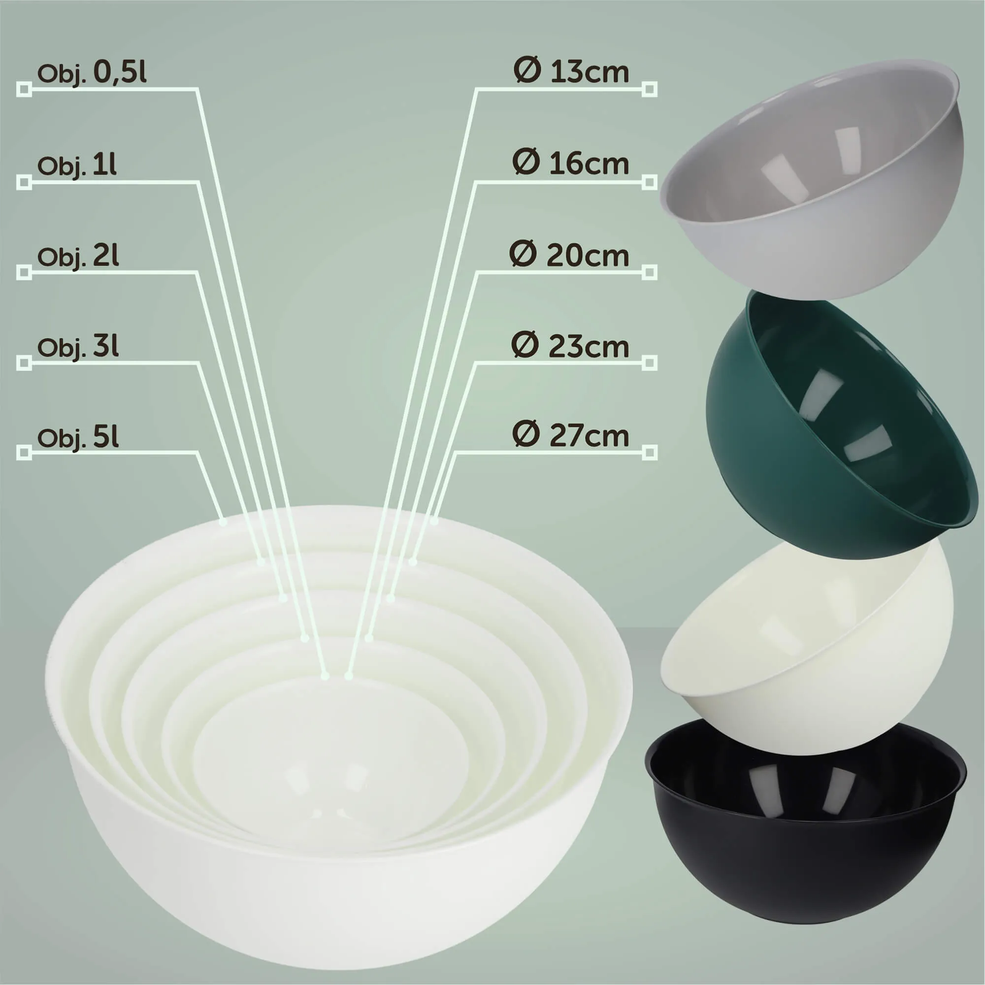 Musano 3L plastikinis virtuvinis dubuo, kreminės spalvos