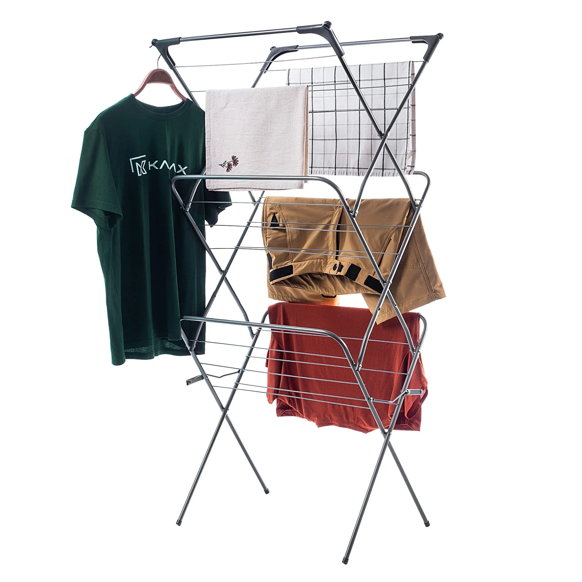 Vertikali drabužių džiovyklė „Pawia“, 138 x 60 cm, juoda