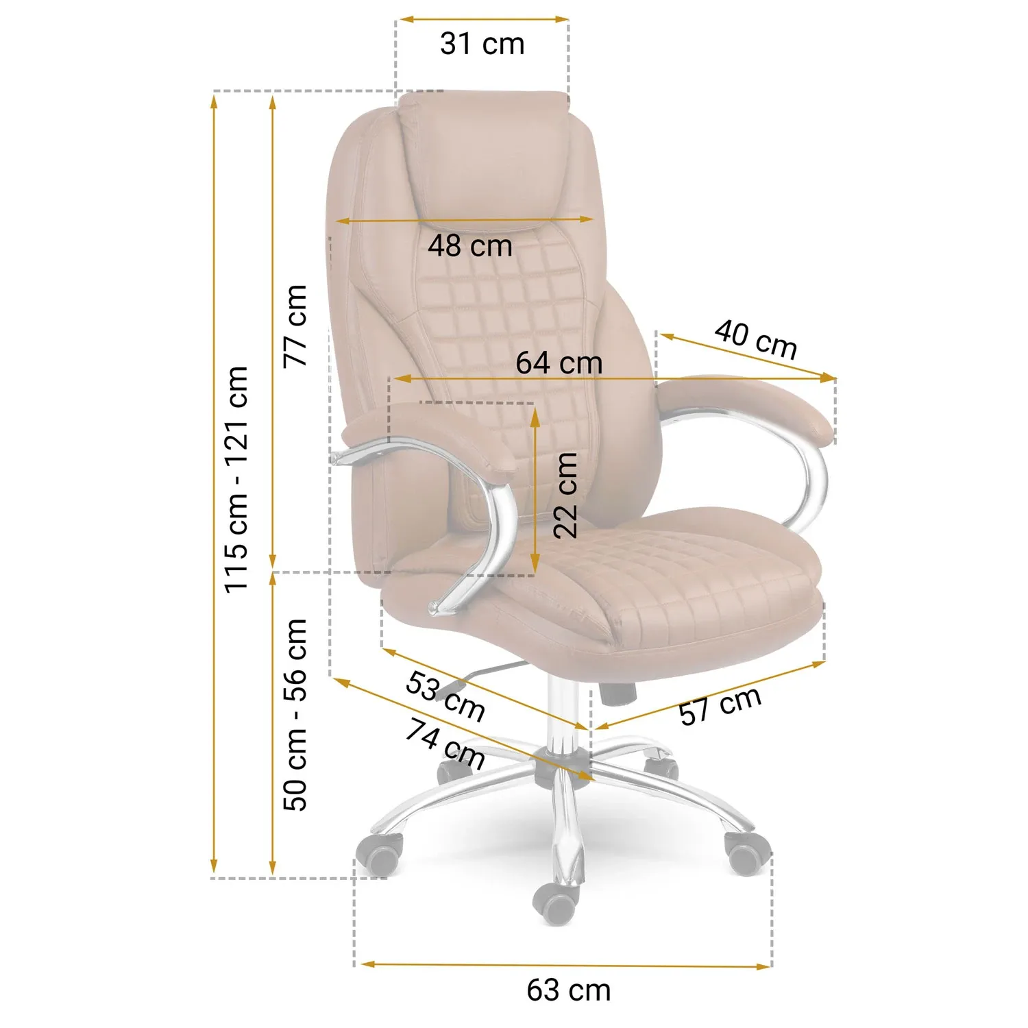 Biuro kėdė Sofotel Batory - ruda - 240803 - nuotrauka 1