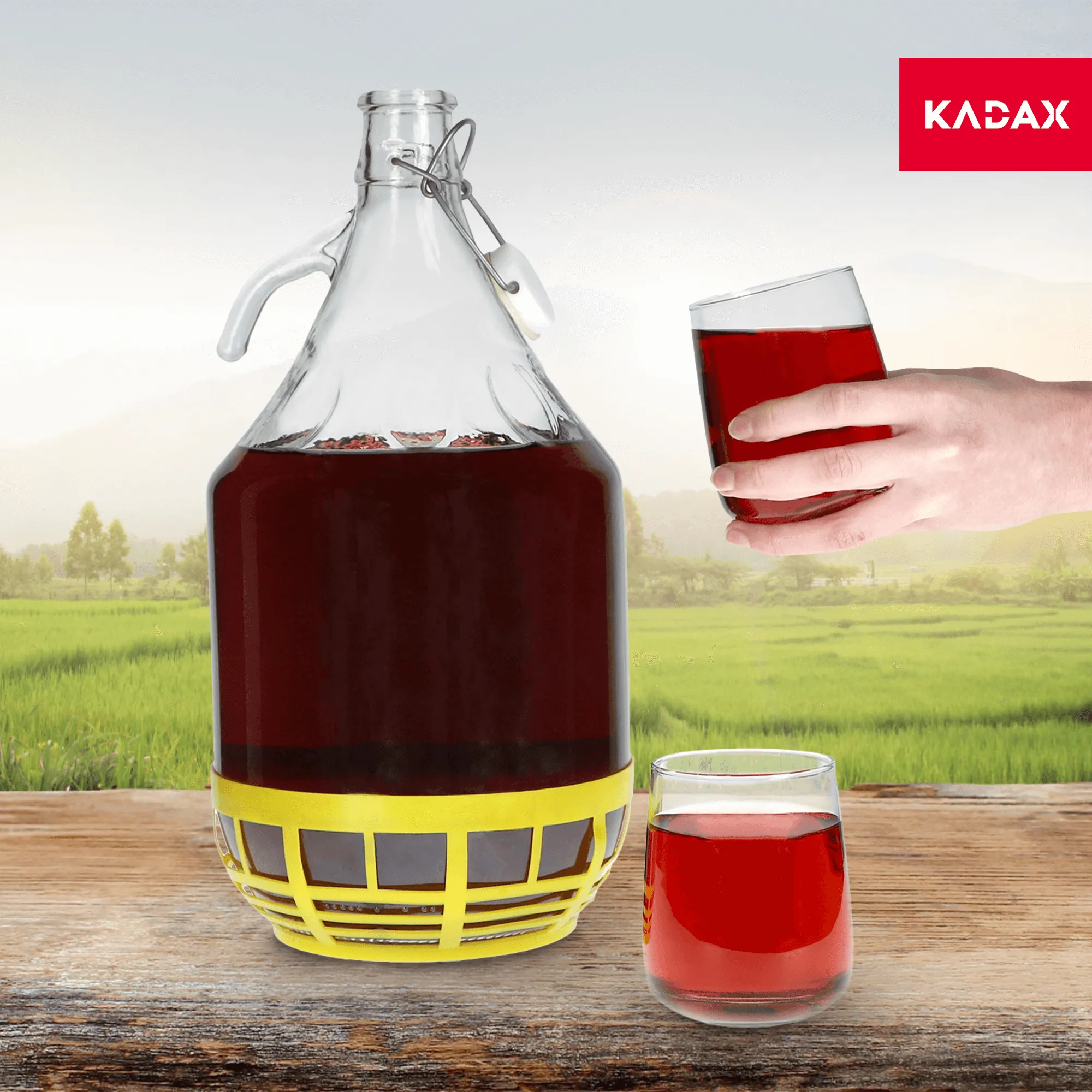 Vyno butelis su mechaniniu kamščiu Orto 5L