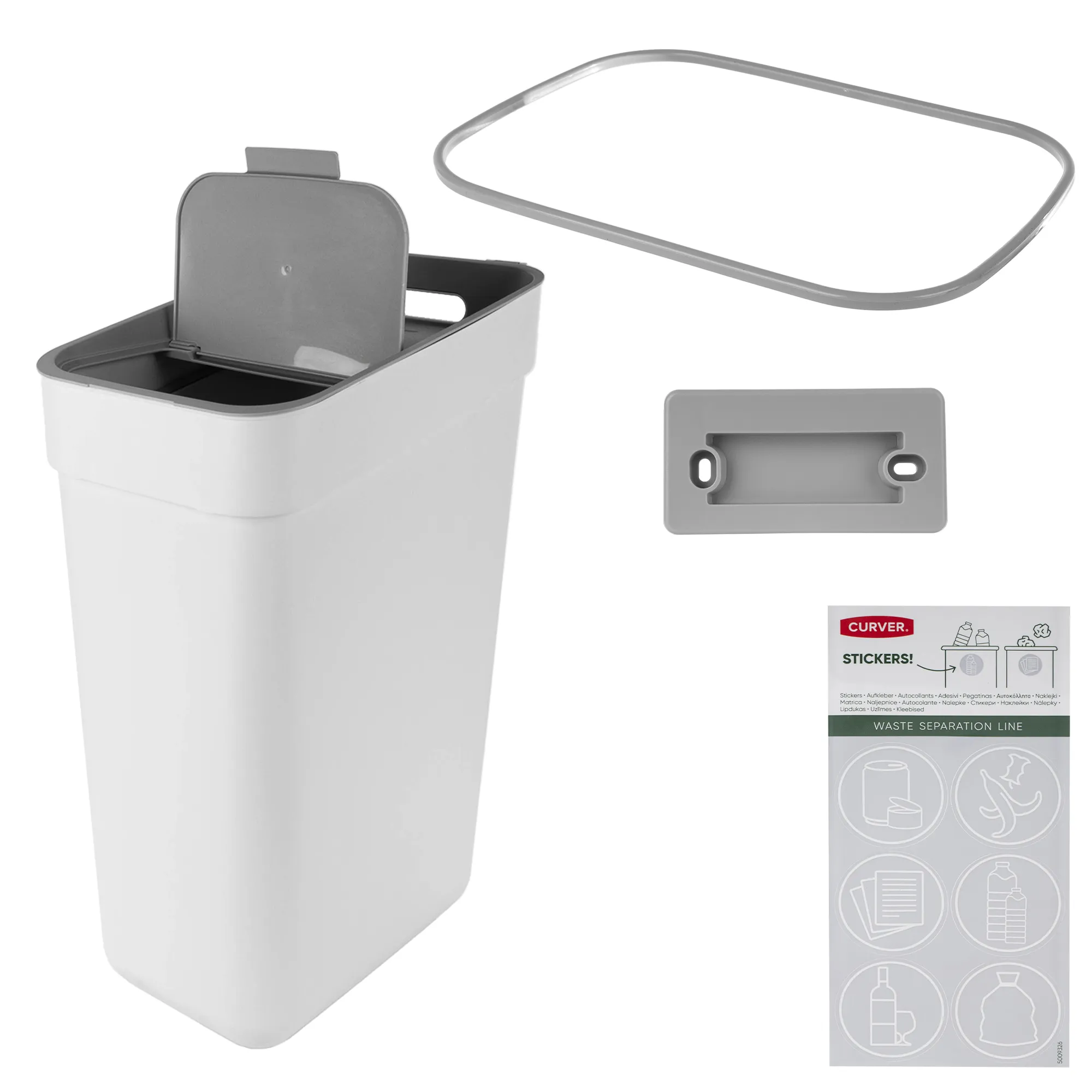 Curver Ready to Collect 30 l atliekų rūšiavimo šiukšliadėžė, balta