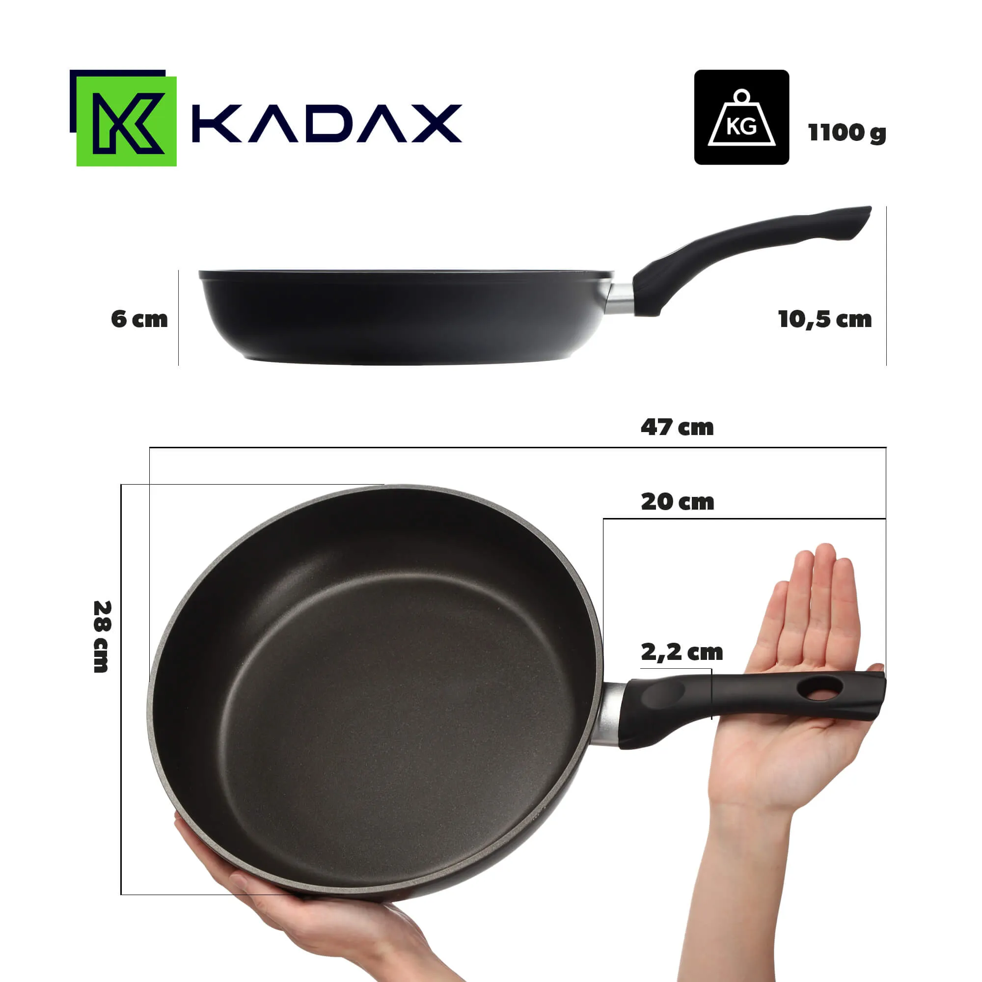 Garsas neprideganti keptuvė 28 cm