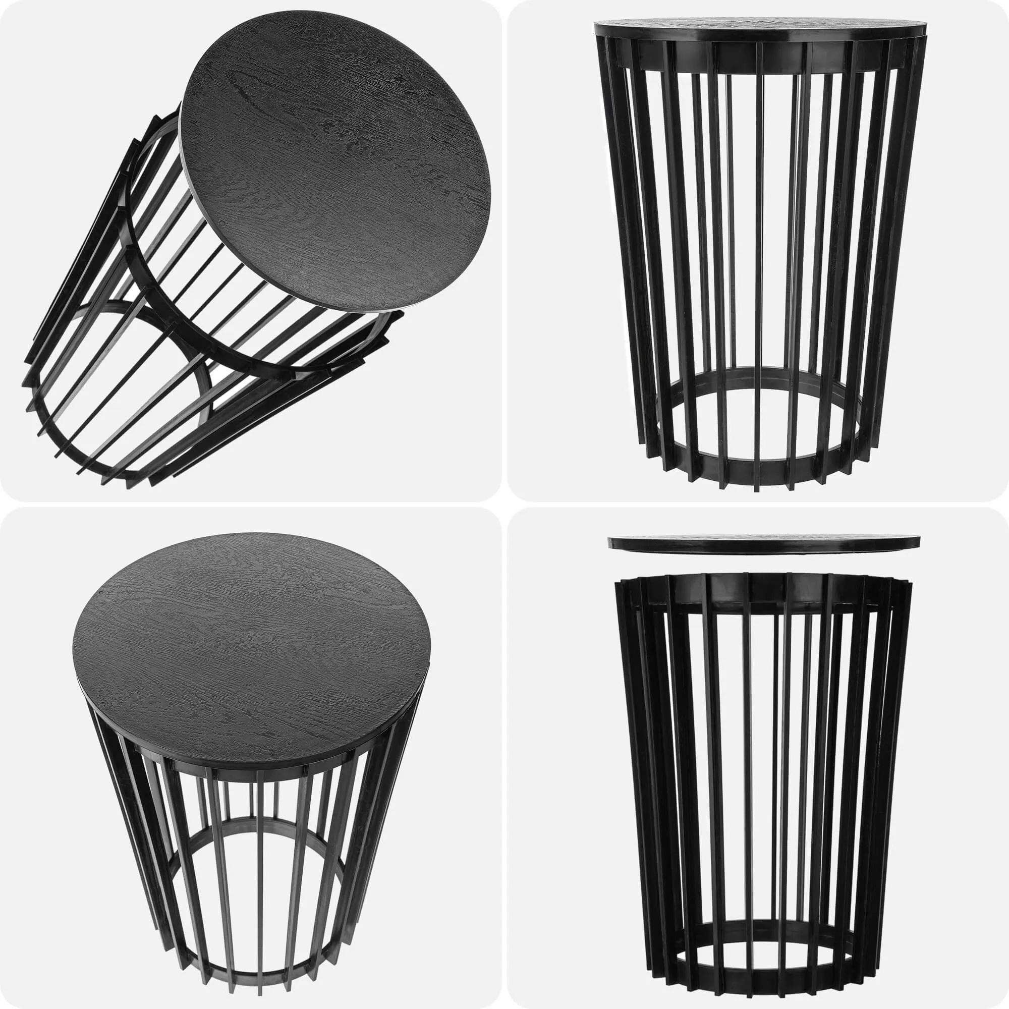 Aytre dvipusis augalų stovas 40 cm juodas + juodas stalviršis