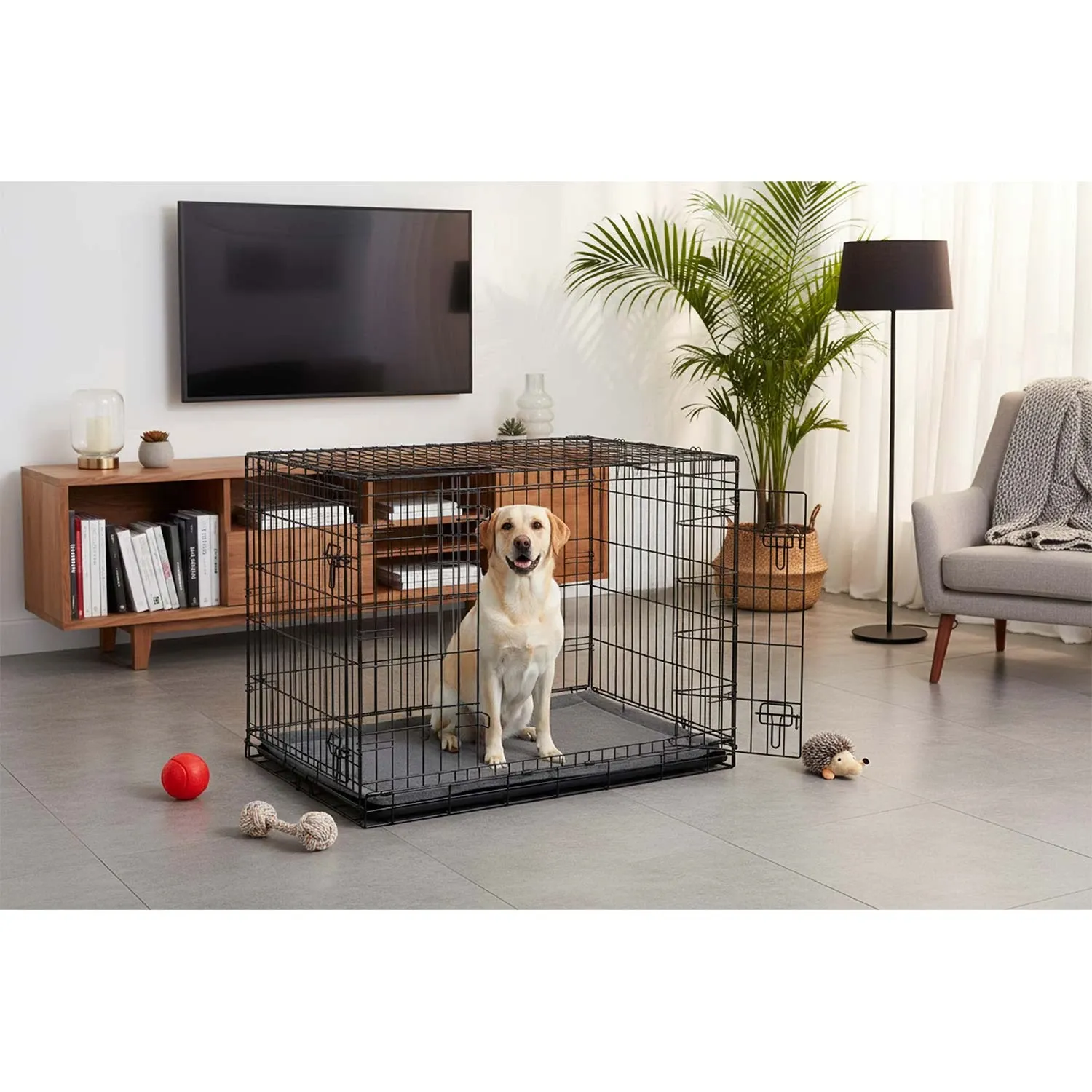 Metalinis šunų voljeras + guolis 107 x 71 x 77 cm PH-202 - nuotrauka 1