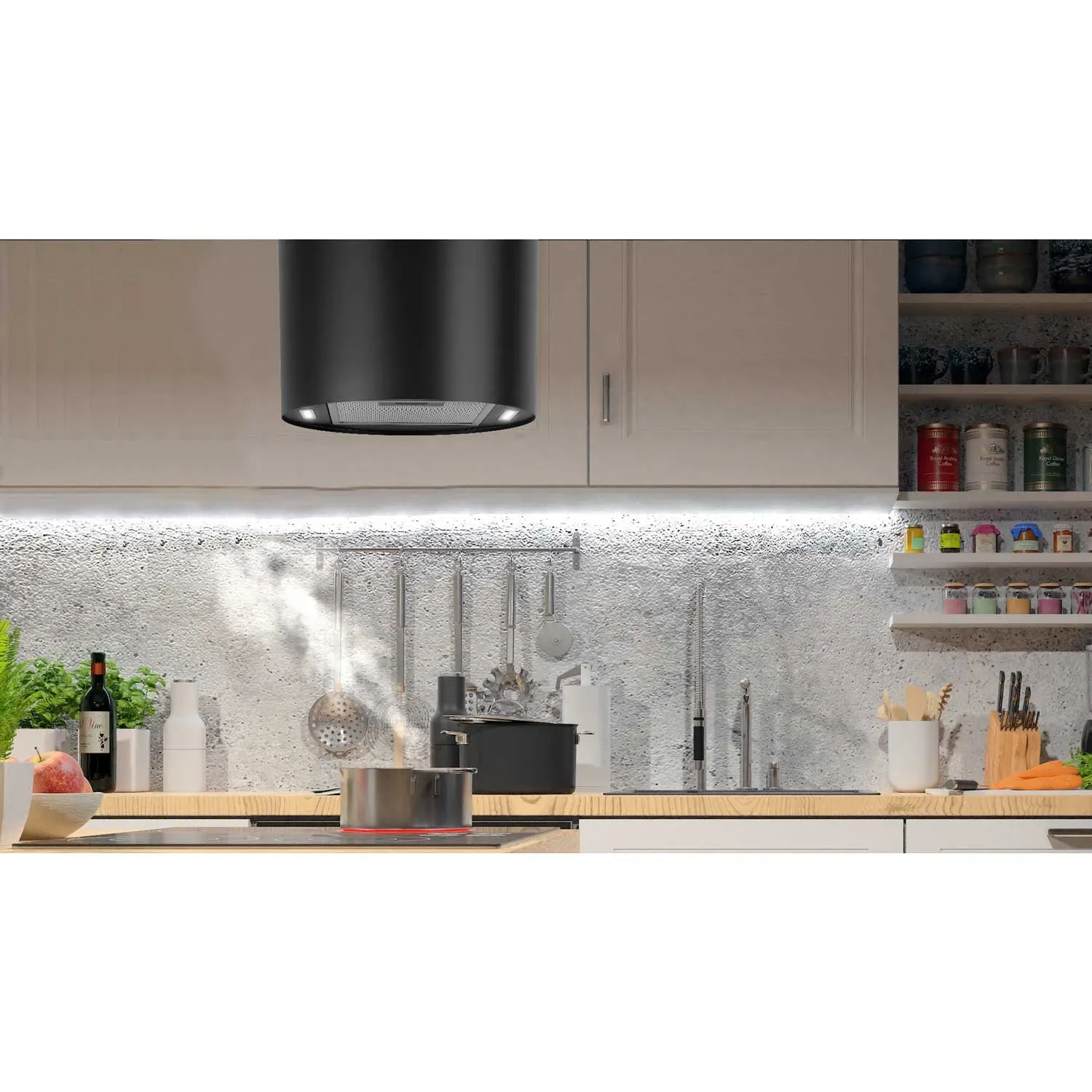 Pakabinamas virtuvės gartraukis, 35 cm, juodas, BT-227 - nuotrauka 1