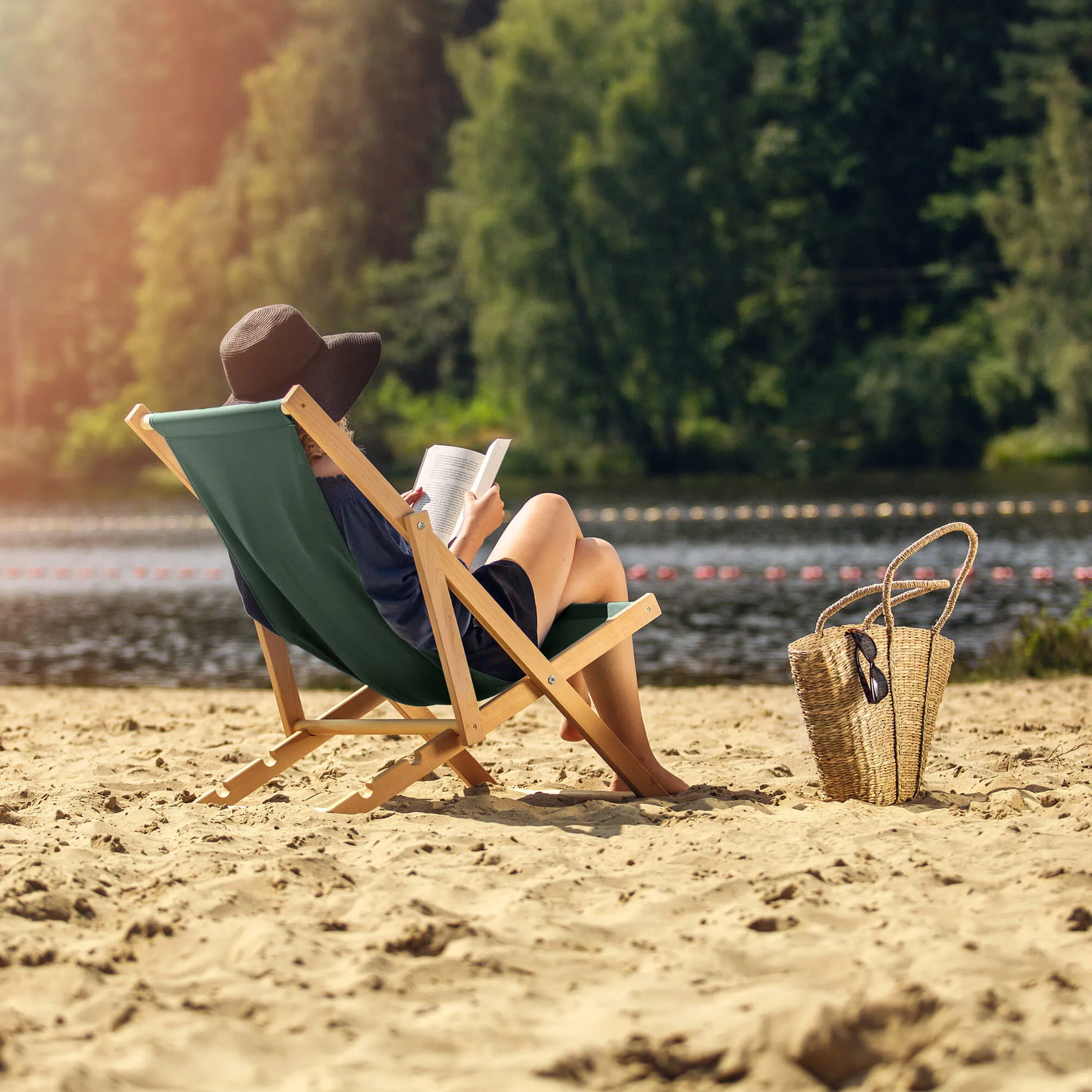 „Tulon“ medinis gultas, 80 x 63 cm, butelio žalios spalvos