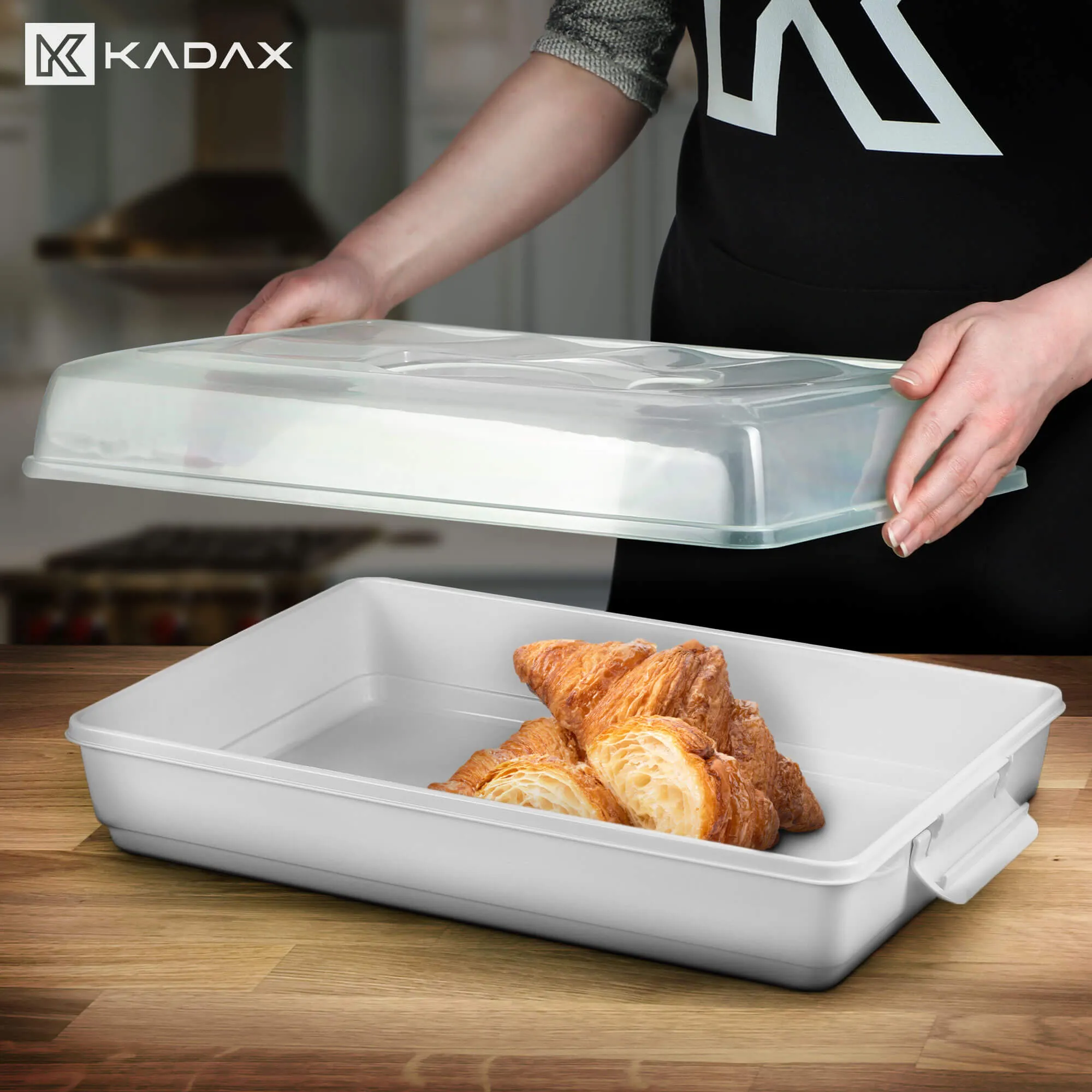 Ovada torto indas su dangteliu ir įdėklu, 43×30 cm, pilkas