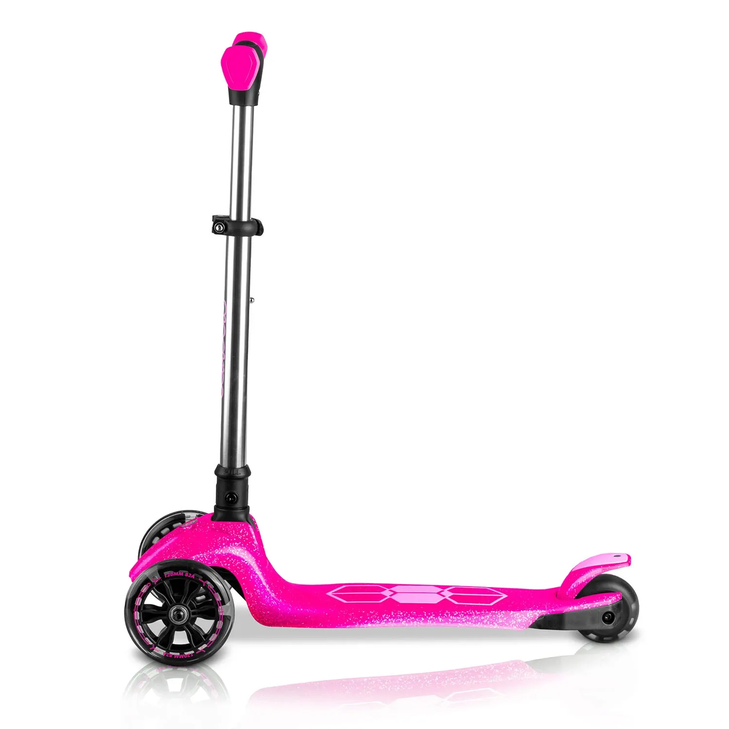 „Ricokids Jelly“ triratis balansinis paspirtukas vaikams, šviečiantis tamsoje - rožinis - nuotrauka 1