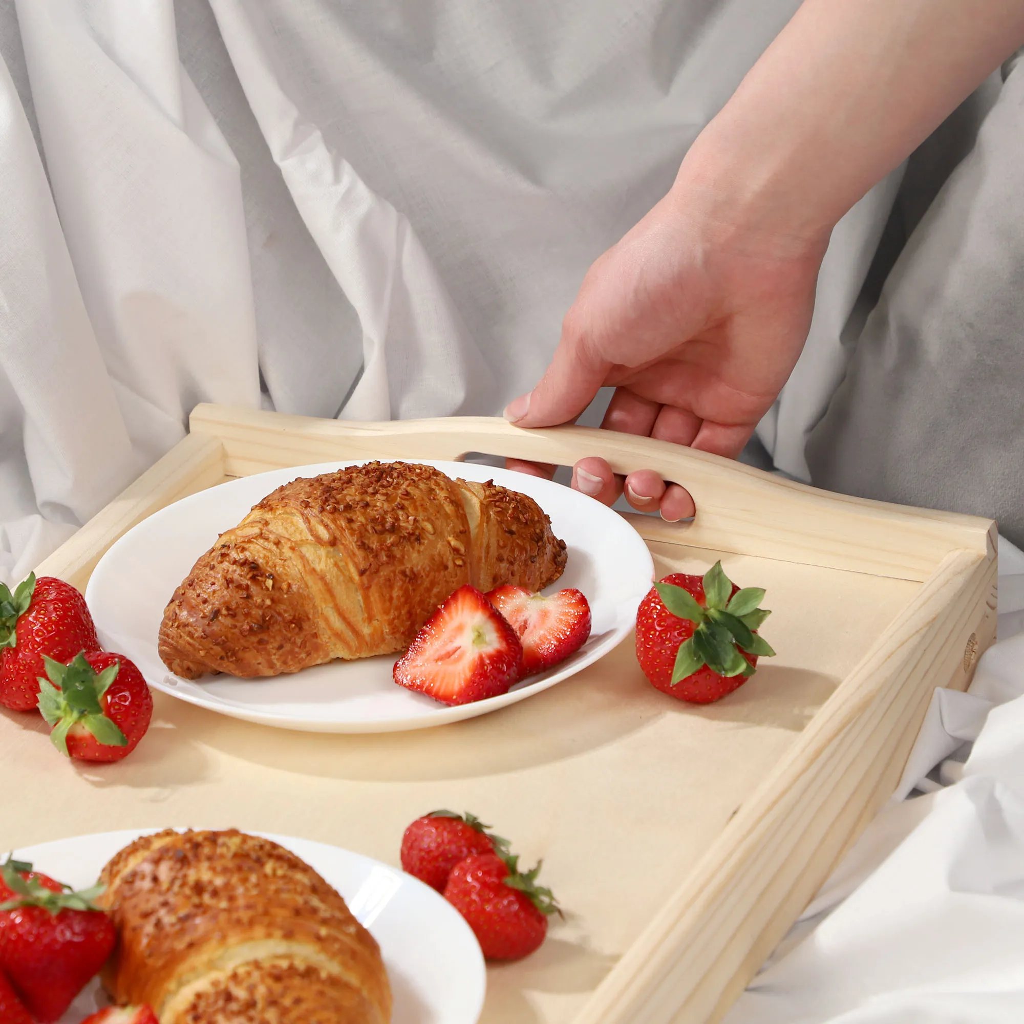 „Solia“ pusryčių stalas, nešiojamam kompiuteriui, 50 cm, natūralus