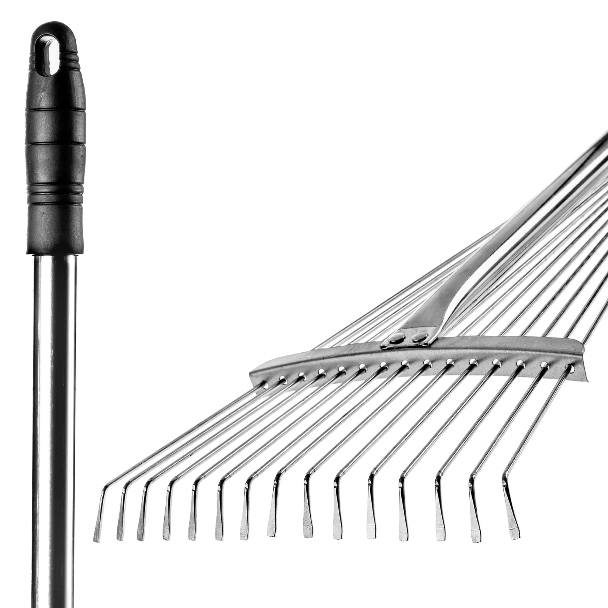 Lapų grėblys 15 dantų 151 cm, sidabrinis
