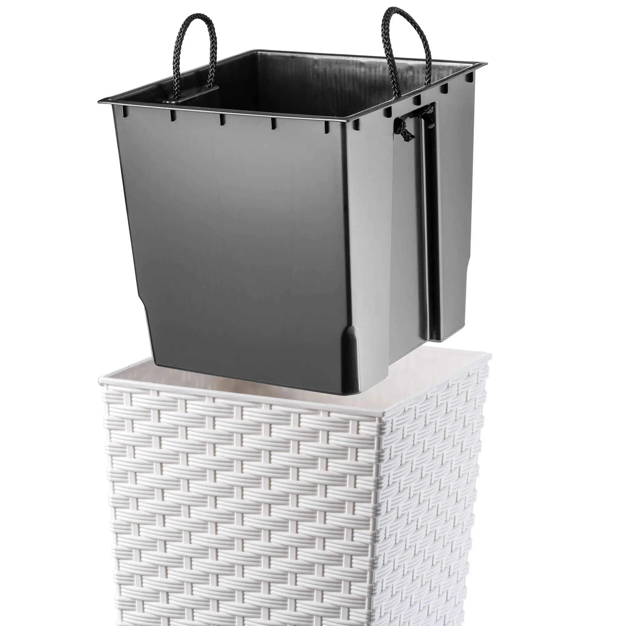 Pesaro rotango gėlių vazonas su įdėklu