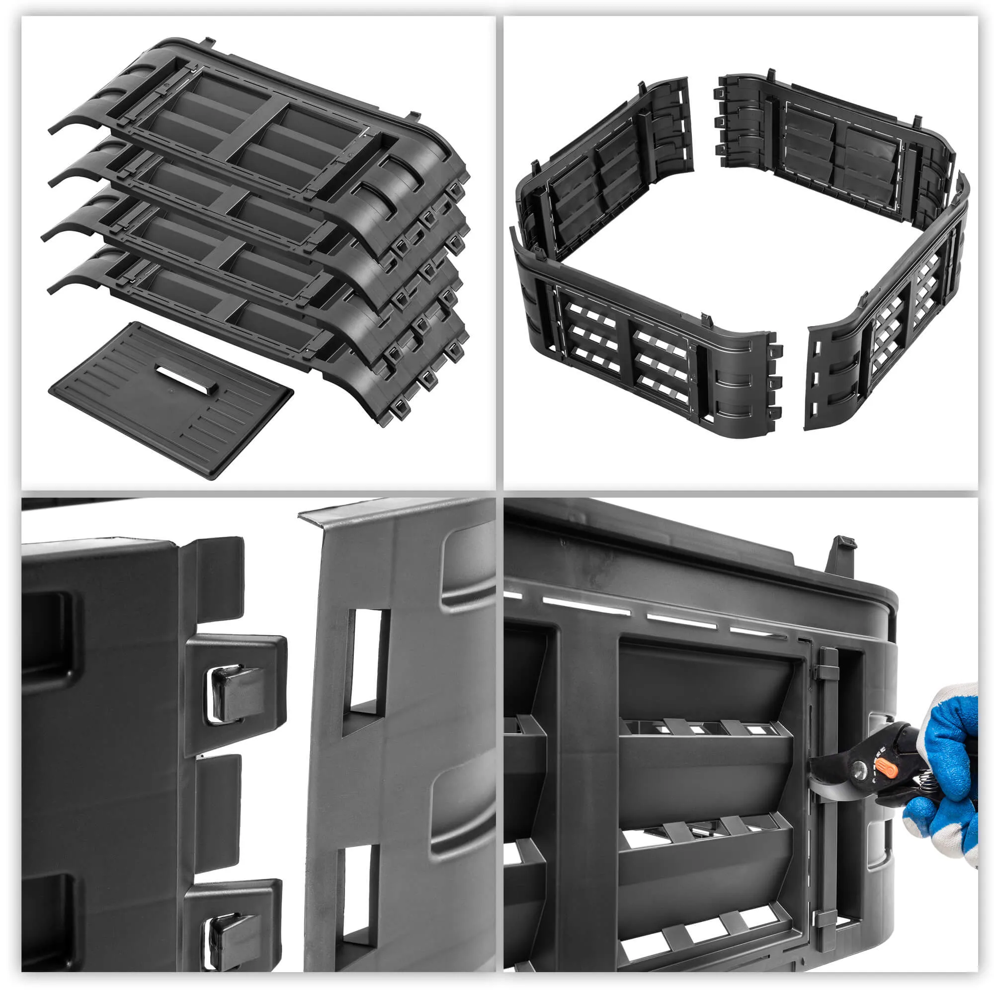 „Togiak“ 260 l kompostinės prailginimo modulis, juodas