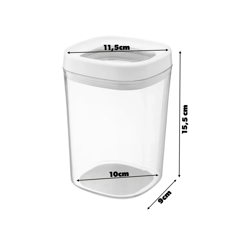 Duna 1 l kvadratinis indas, baltas