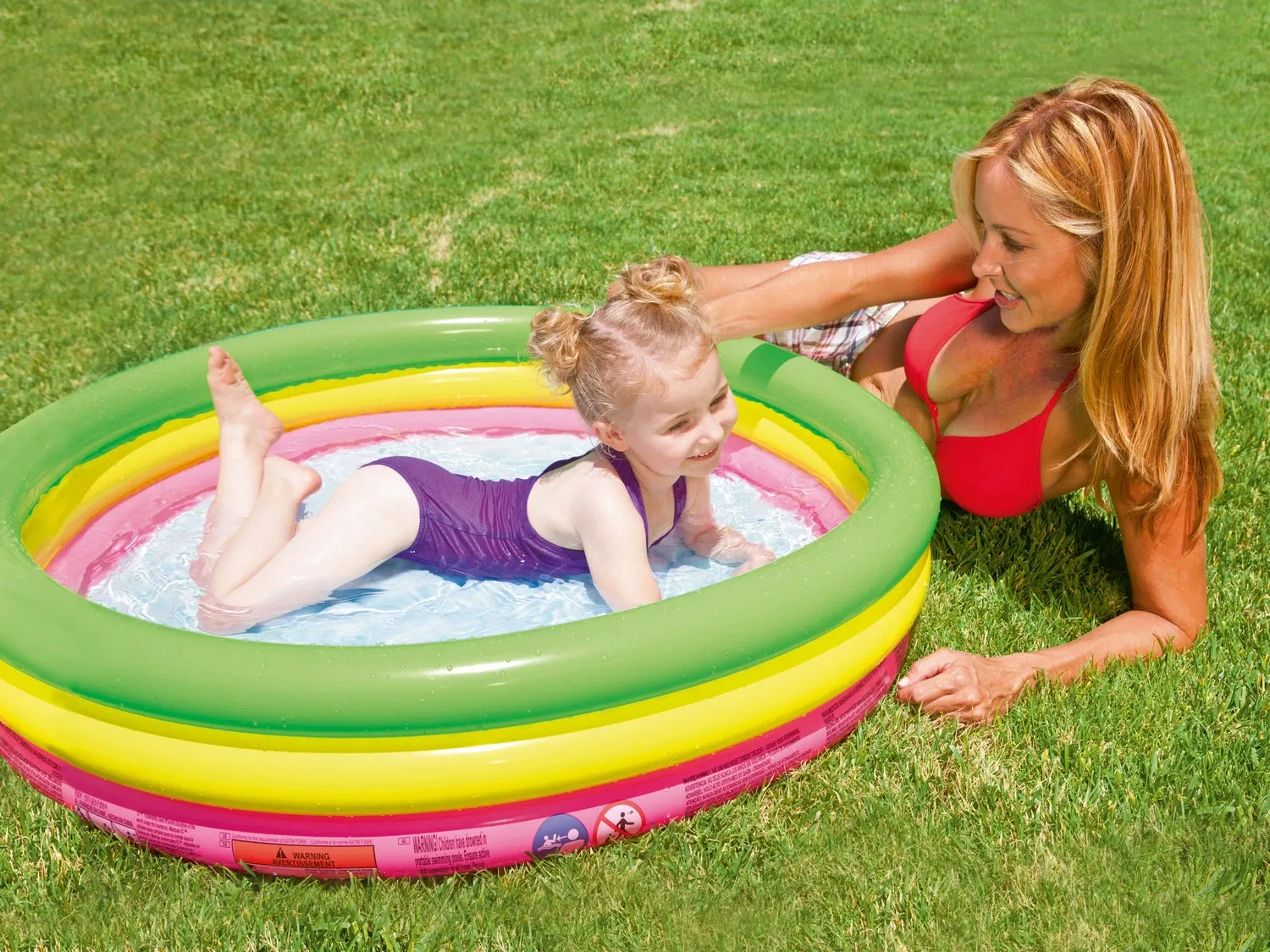 Spalvingas pripučiamas baseinas 102 x 25 cm Bestway 51104 - nuotrauka 1