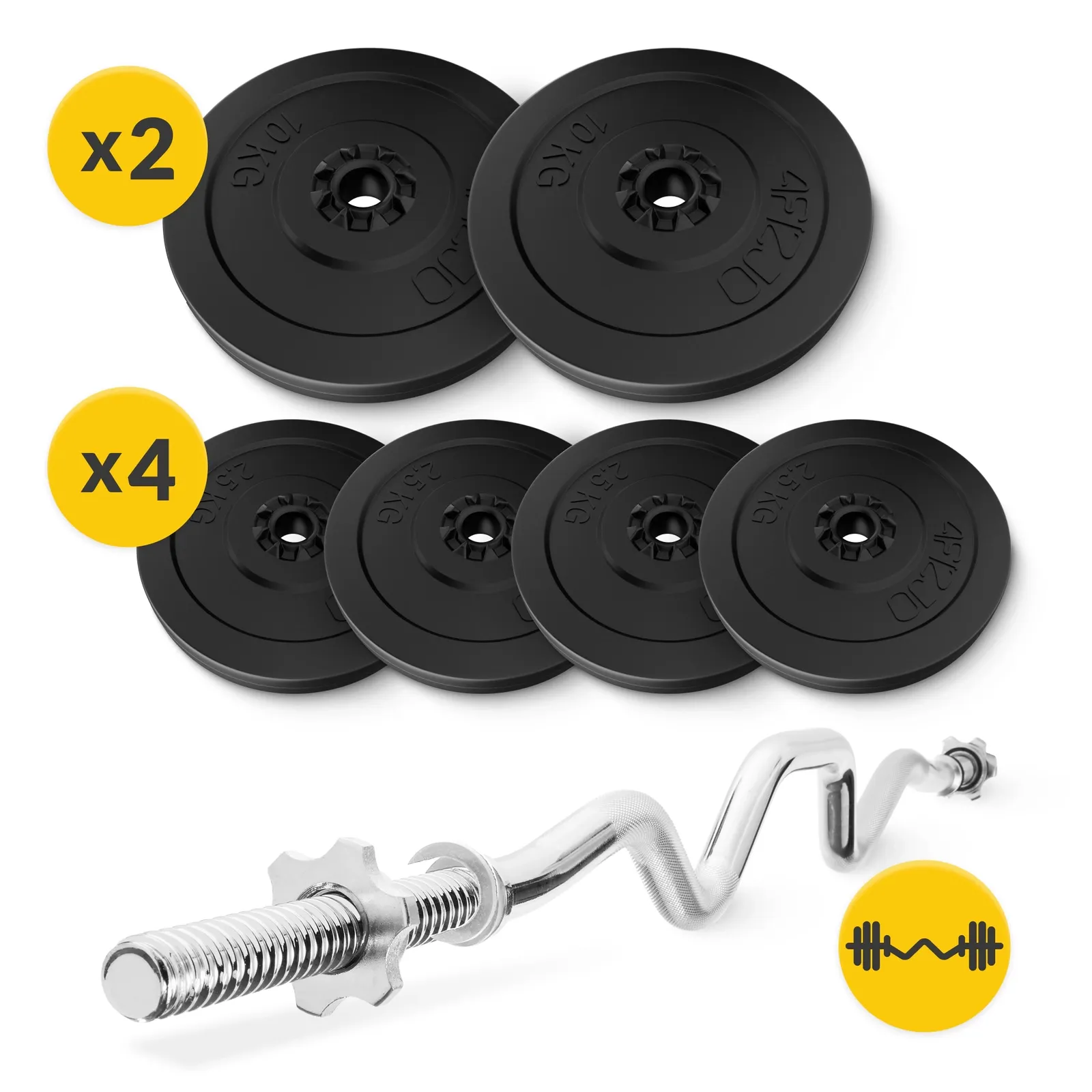 Bituminis kūno rengybos rinkinys 40 kg + 120 cm sunkus lenkimo strypas