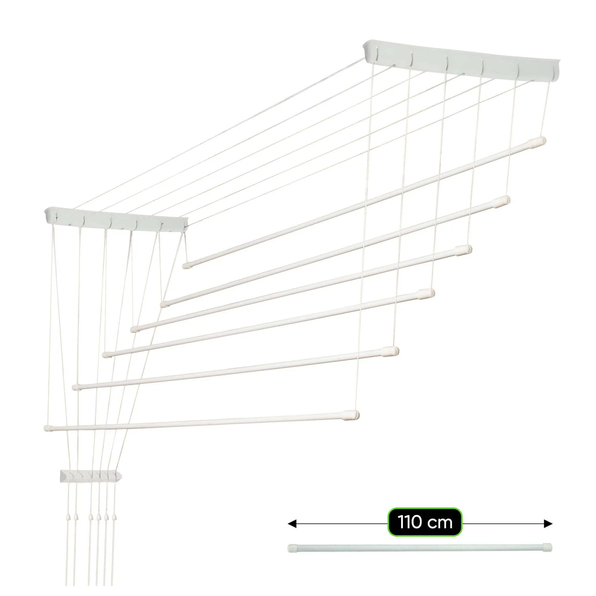 „Torp“ lubinė drabužių džiovyklė, 6 stovai, 110 cm, balta