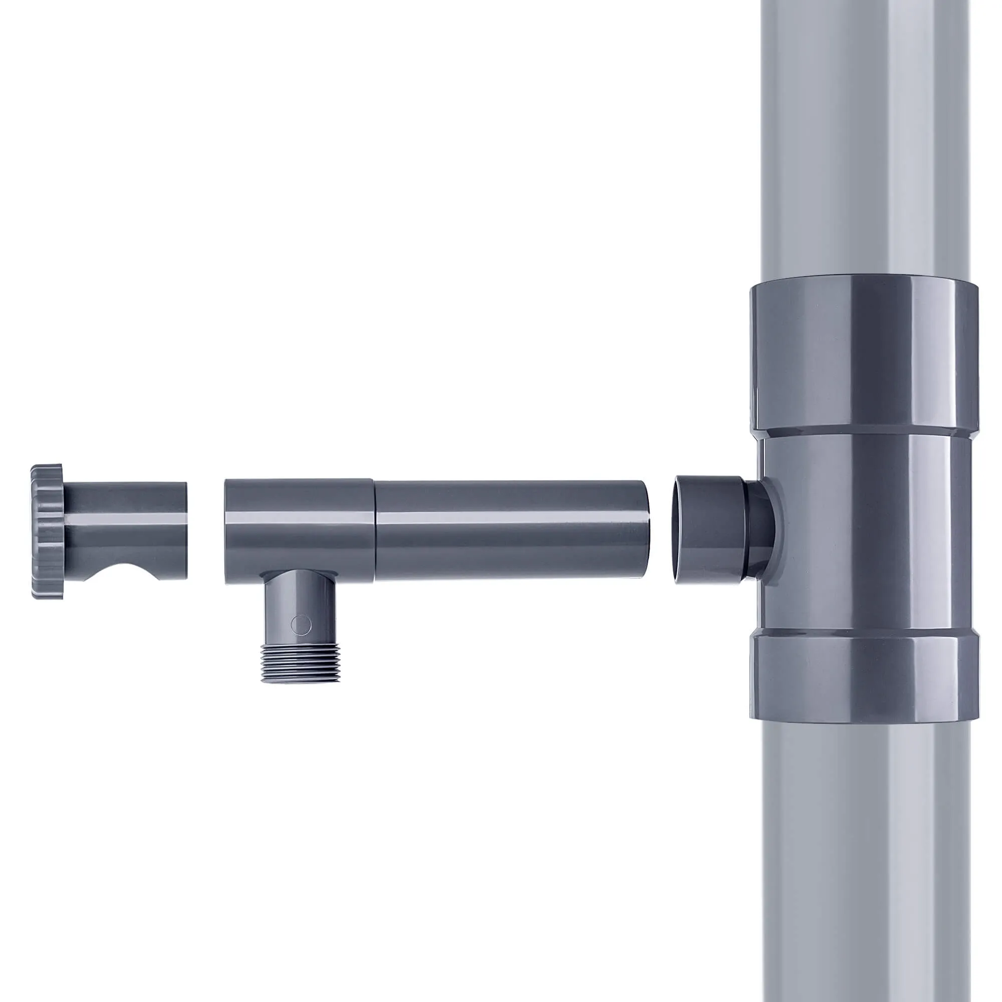 Nancras lietaus vandens kolektorius su vožtuvu, 90 mm, pilkas