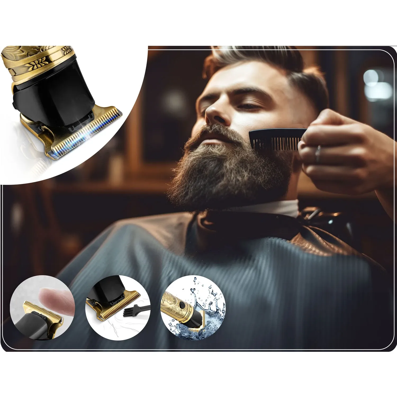 Berdsen BD-261 Gold Barber plaukų kirpimo mašinėlė - nuotrauka 1