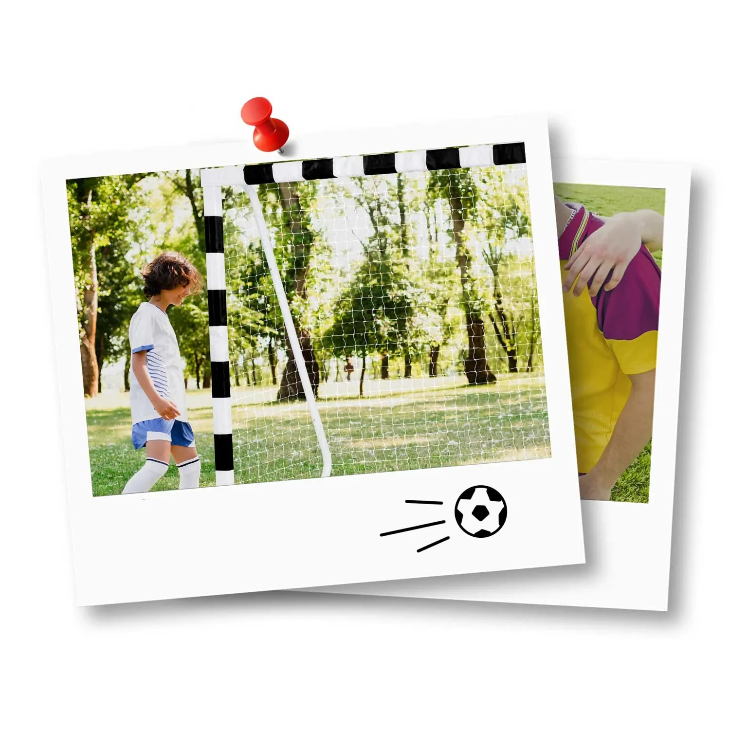 Futbolo vartai 300 x 200 x 120 cm NS-465 juodi ir balti - nuotrauka 1