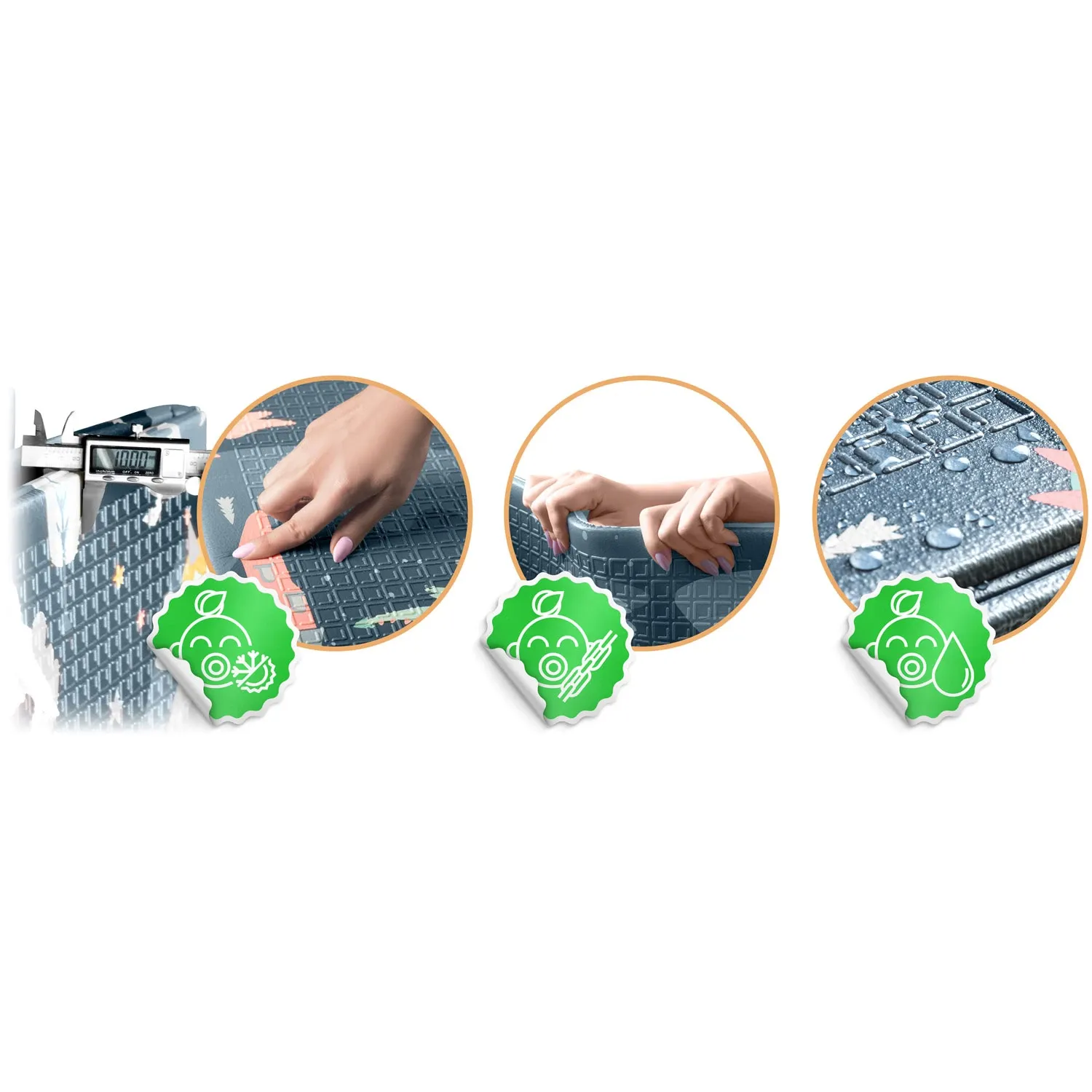 Sulankstomas edukacinis putplasčio kilimėlis 200 x 180 x 1 cm Nukido NK-340 - nuotrauka 1