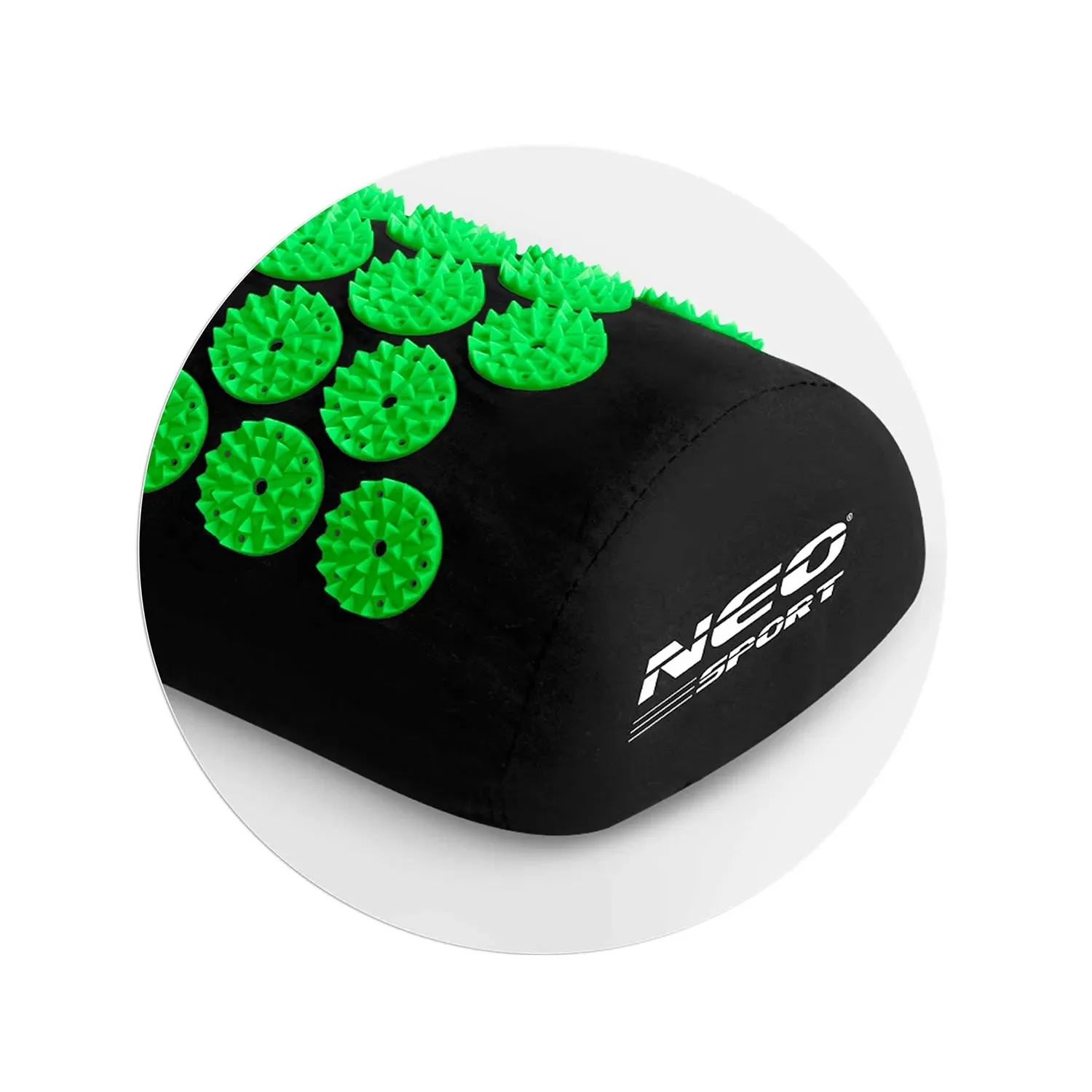 Neo-Sport NS-901 akupresūros kilimėlis su smaigaliais, juodas ir žalias - nuotrauka 1