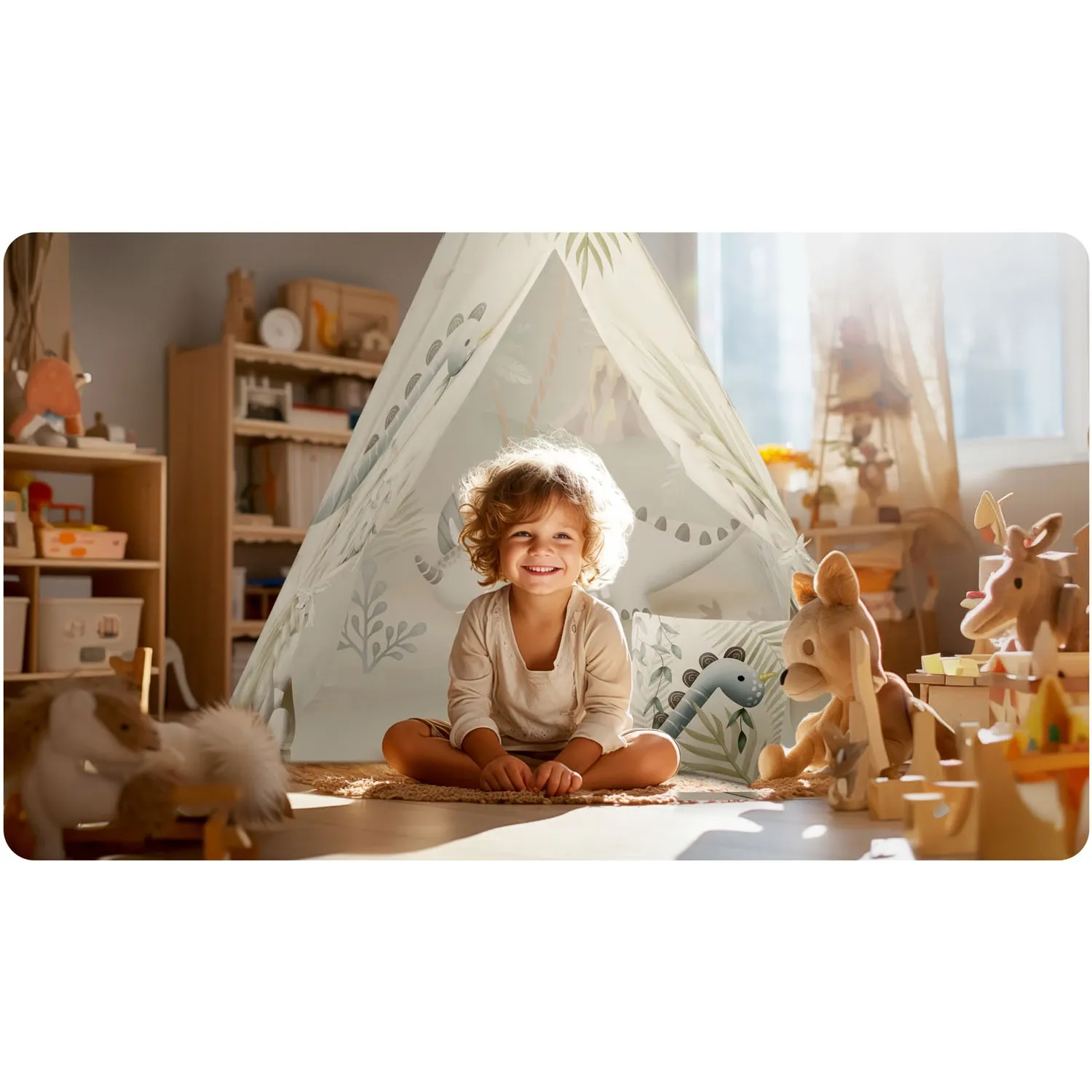 Nukido tipi palapinė vaikams – dinozaurai - nuotrauka 1