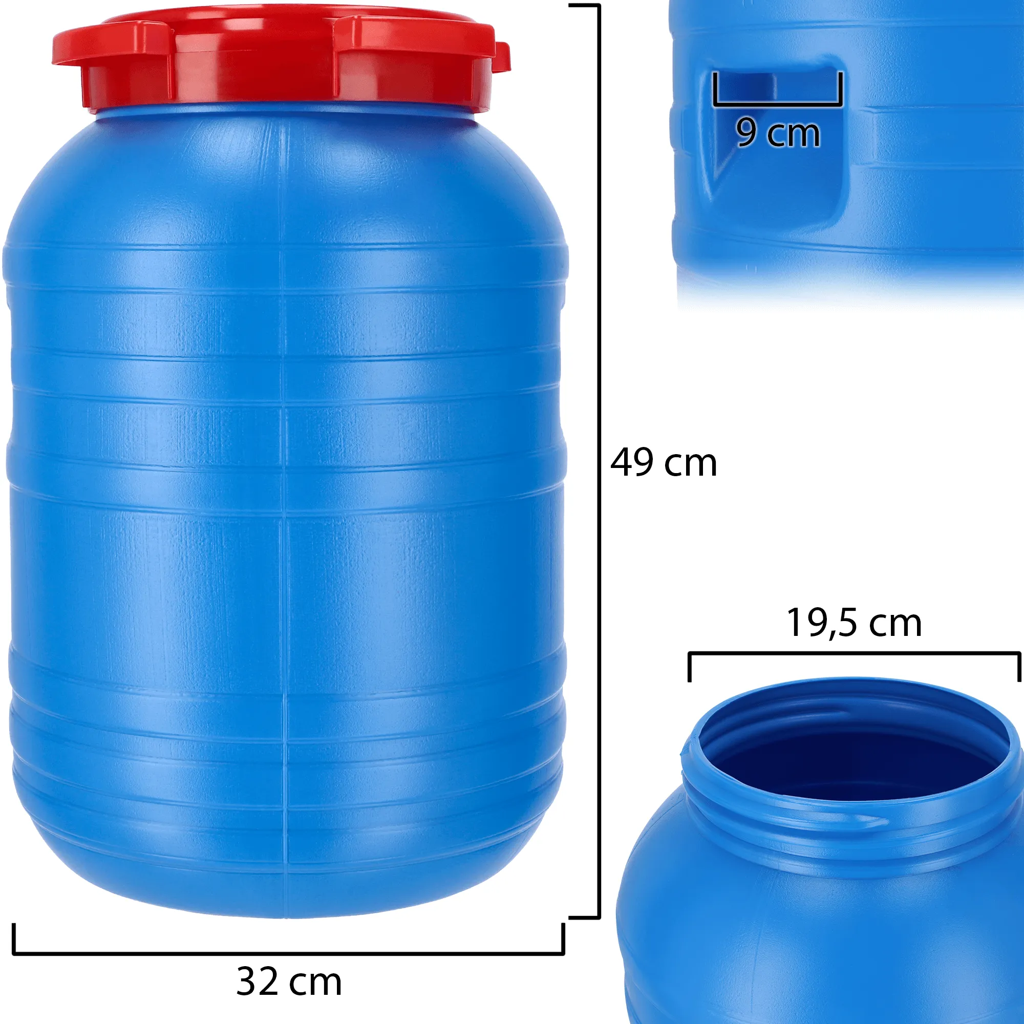 Plastikinė marinavimo statinė 30 l, mėlyna