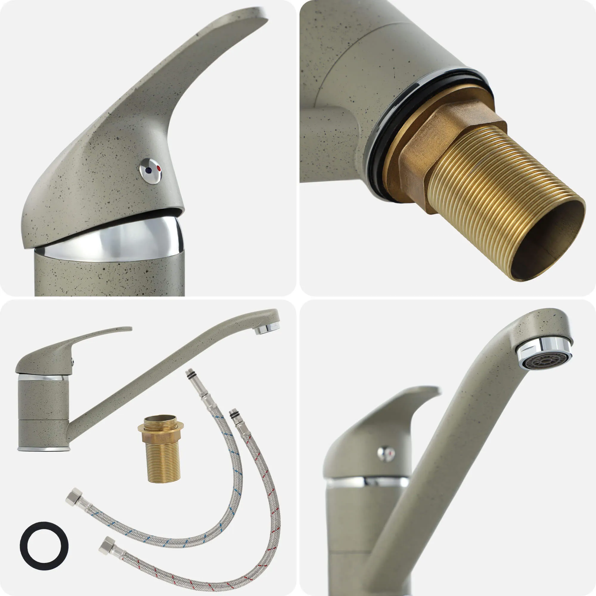 Gospo Rox laisvai pastatomas virtuvės maišytuvas, pilkas