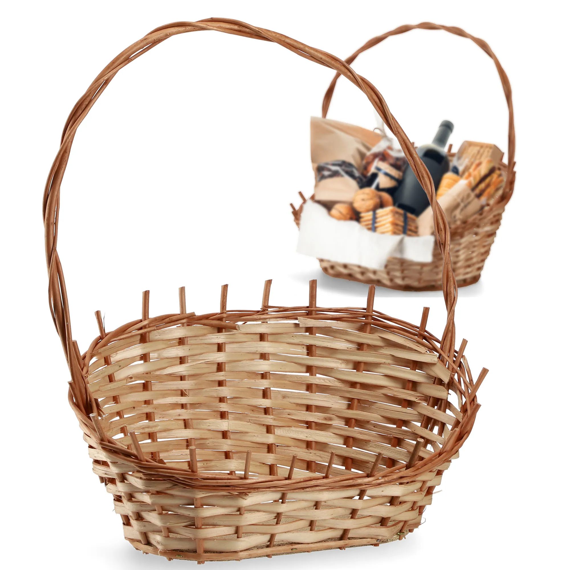 Natūralaus vytelių dovanų krepšelis „Mede“, vidutinio dydžio