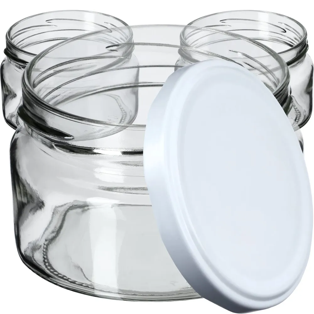 Denia konservavimo stiklainiai 250 ml, 100 vnt., 82 mm + baltas dangtelis