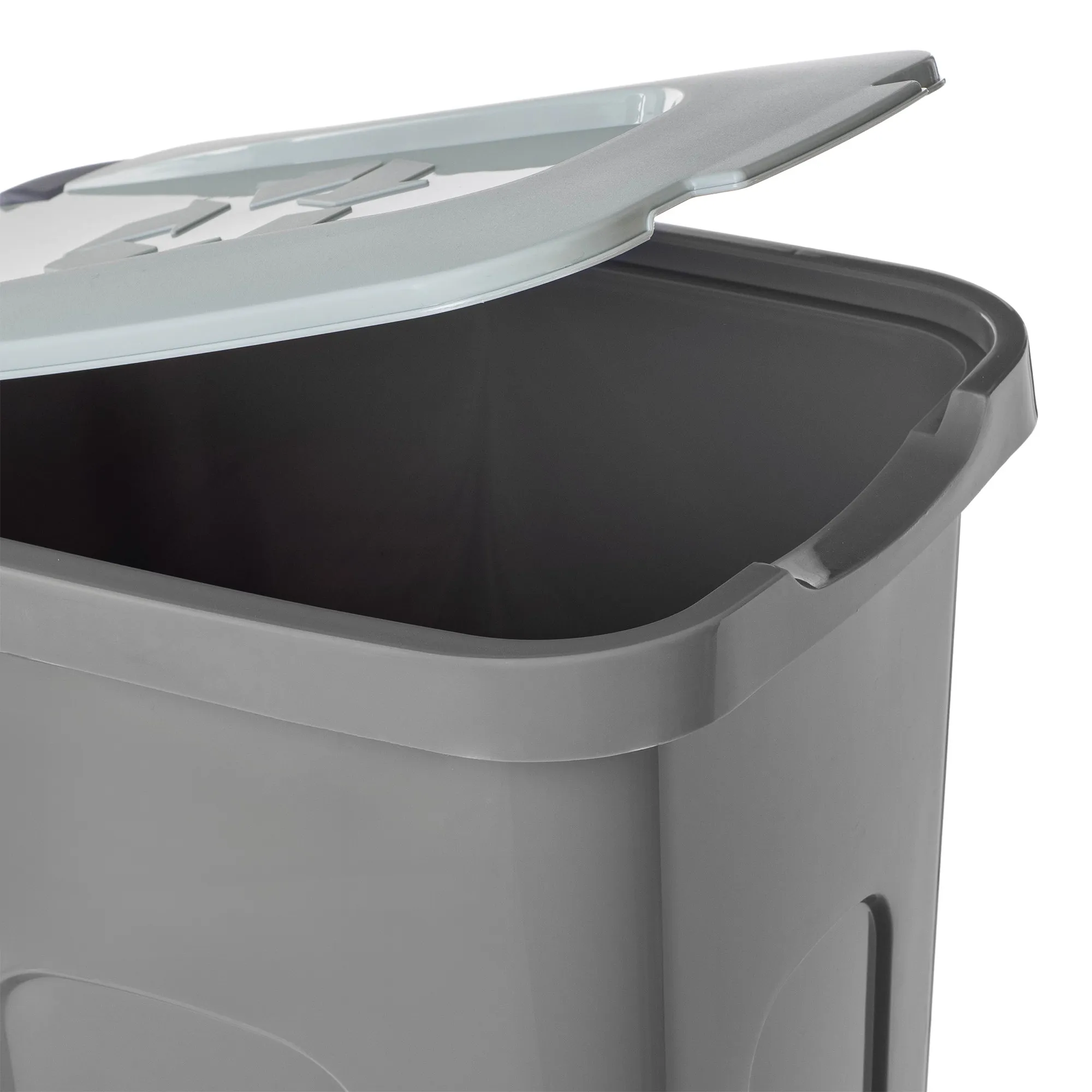 30 litrų šiukšliadėžių rinkinys geltonos, žalios, rudos, mėlynos, juodos spalvos